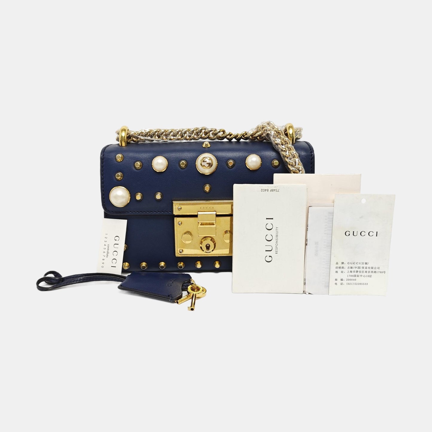 Gucci - Padlock Small - Leather - Blue - (small)