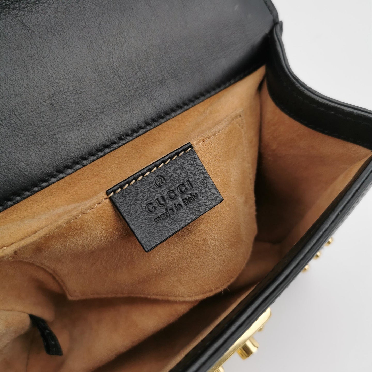 Gucci - Padlock Studded Shoulder Bag - Leather - Black - (small)