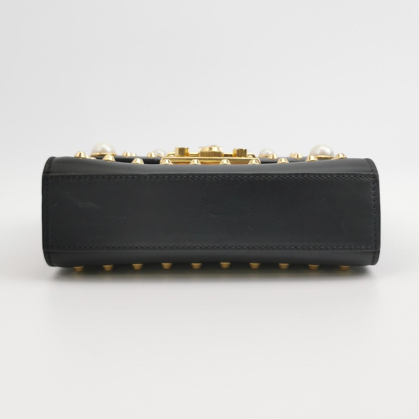 Gucci - Padlock Studded Shoulder Bag - Leather - Black - (small)