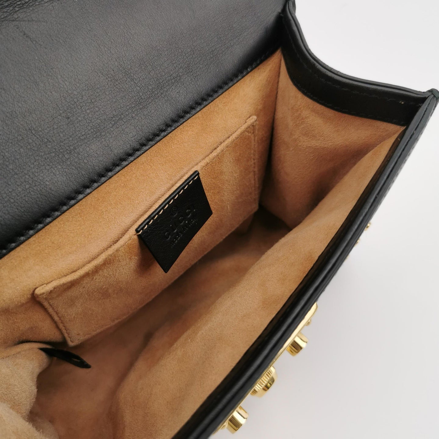 Gucci - Padlock Studded Shoulder Bag - Leather - Black - (small)