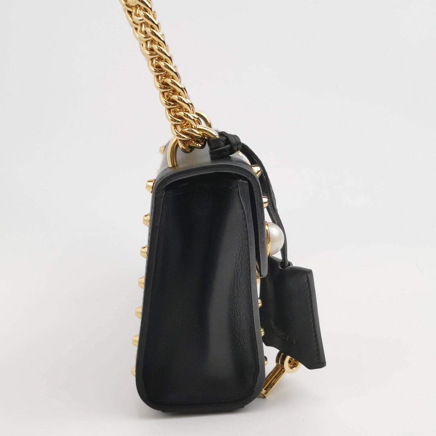 Gucci - Padlock Studded Shoulder Bag - Leather - Black - (small)