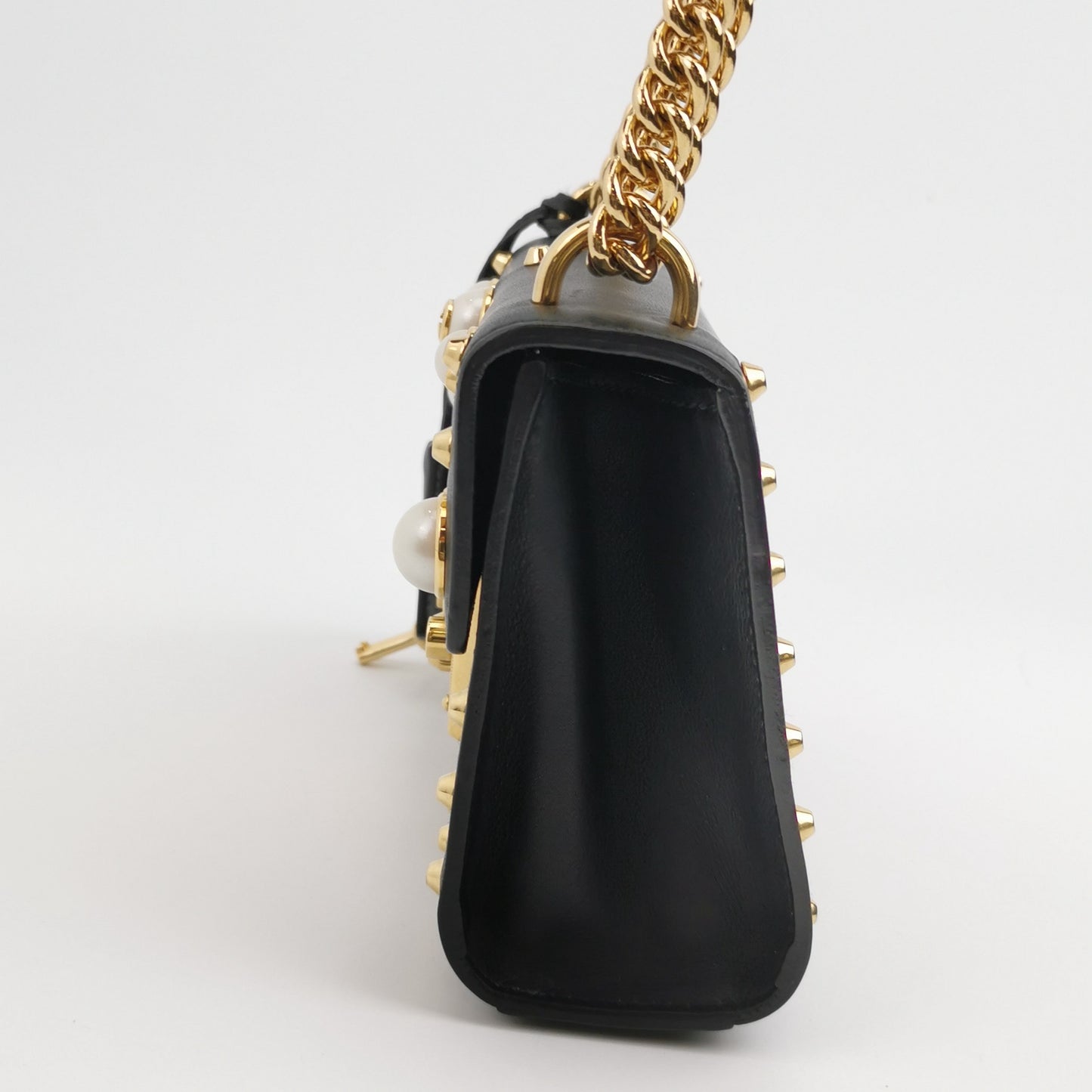 Gucci - Padlock Studded Shoulder Bag - Leather - Black - (small)