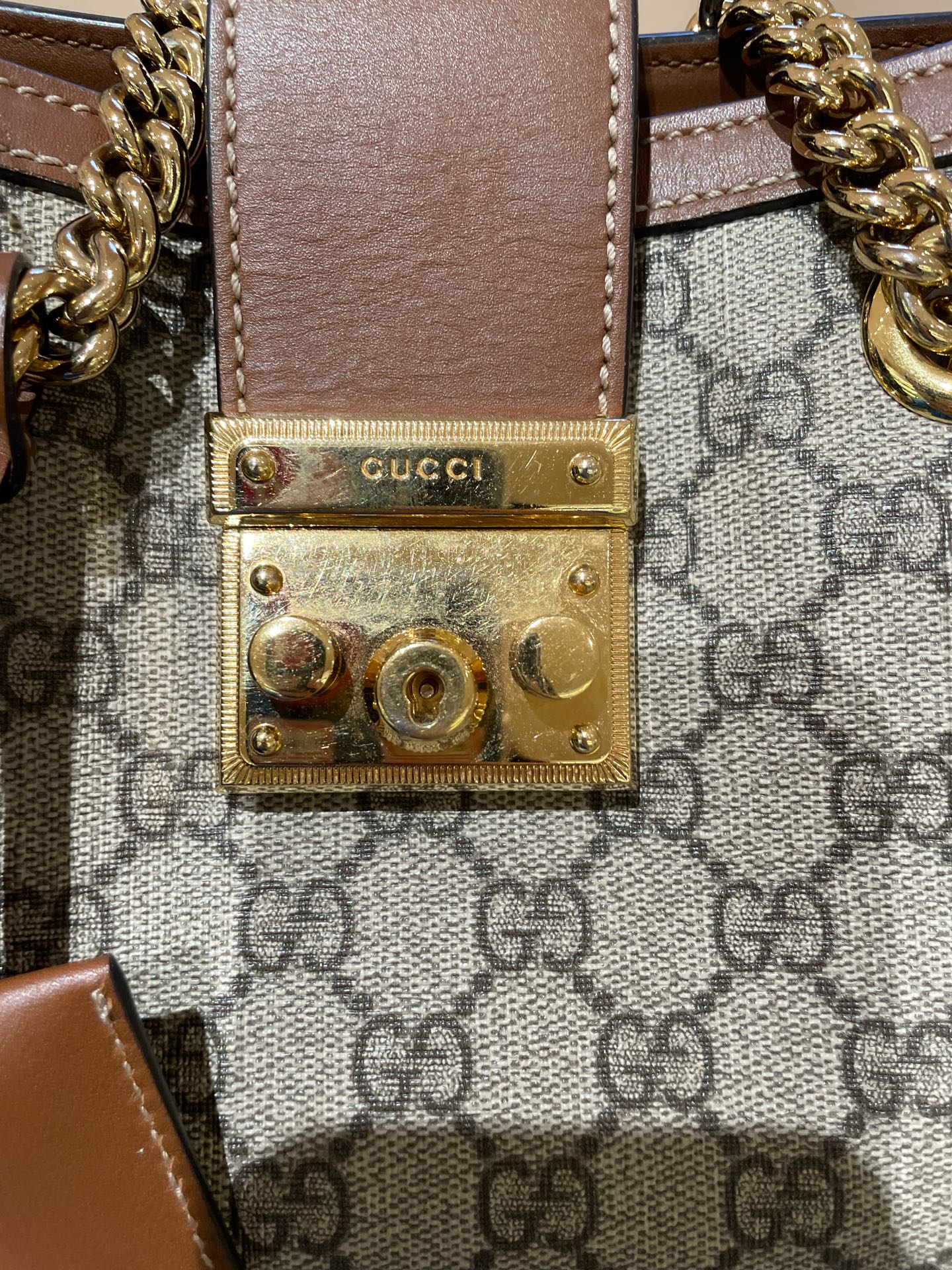 Gucci - Padlock - Synthetic - Brown - (small)