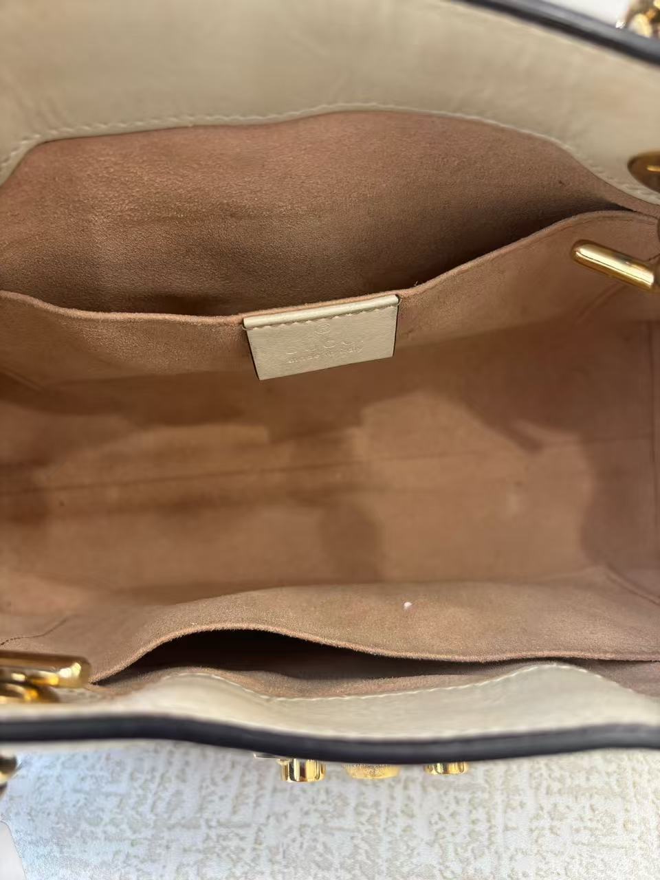 Gucci - Padlock Tote Bag - GG Supreme Canvas with Leather Trim - Ebony and White - (Small)