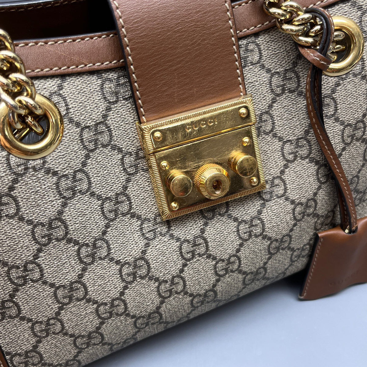 Gucci - Padlock Tote Bag - Synthetic - Beige - (Small)