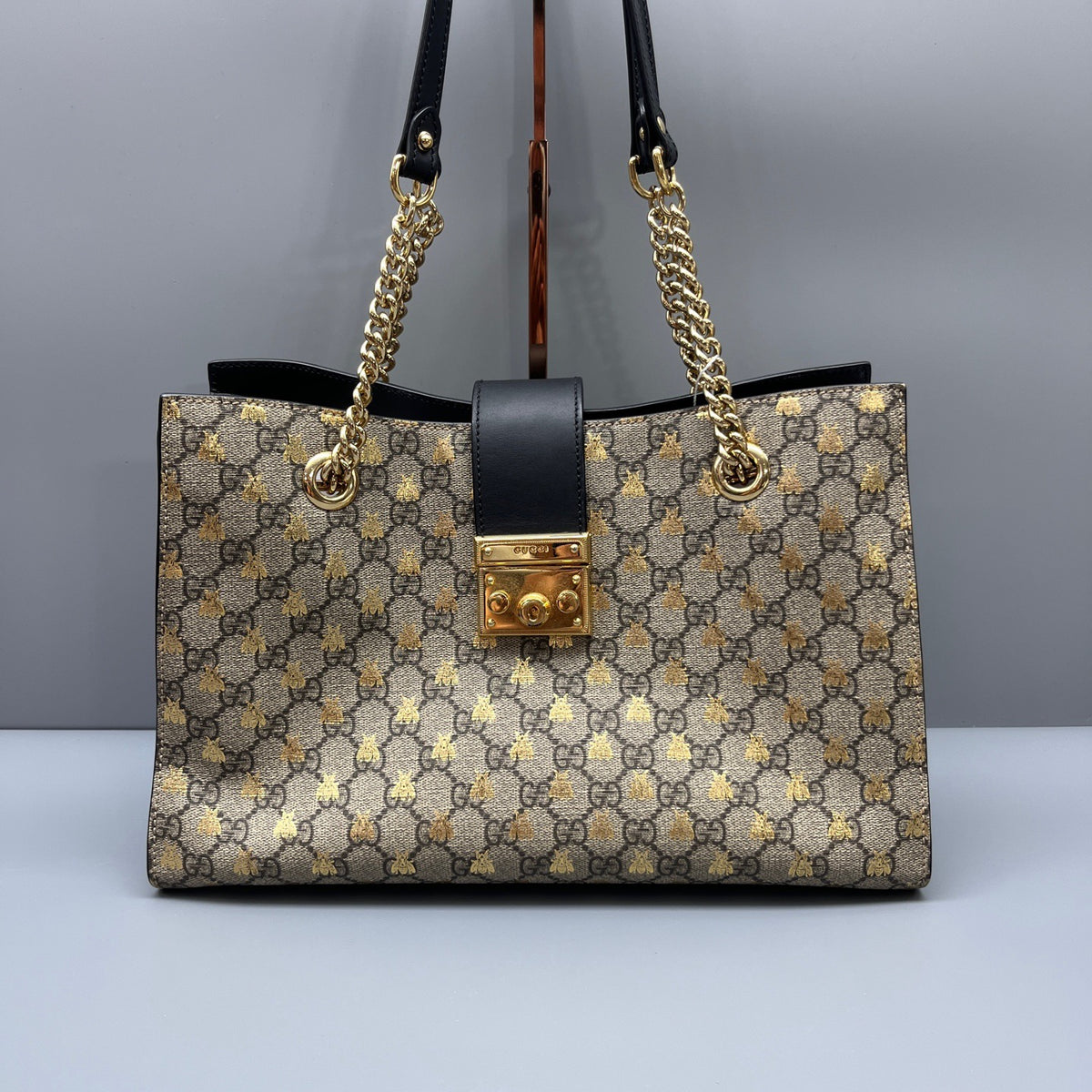 Gucci - Padlock Tote Bag with Bee Print - Cloth - Multicolour - (medium)