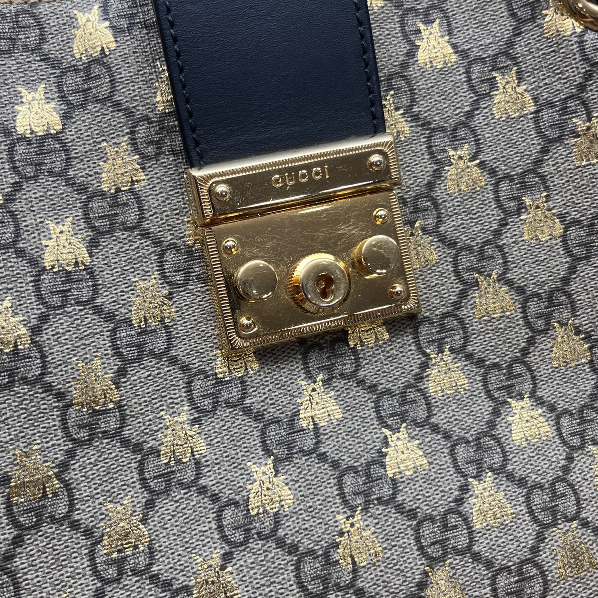 Gucci - Padlock Tote Bag with Bee Print - Cloth - Multicolour - (medium)