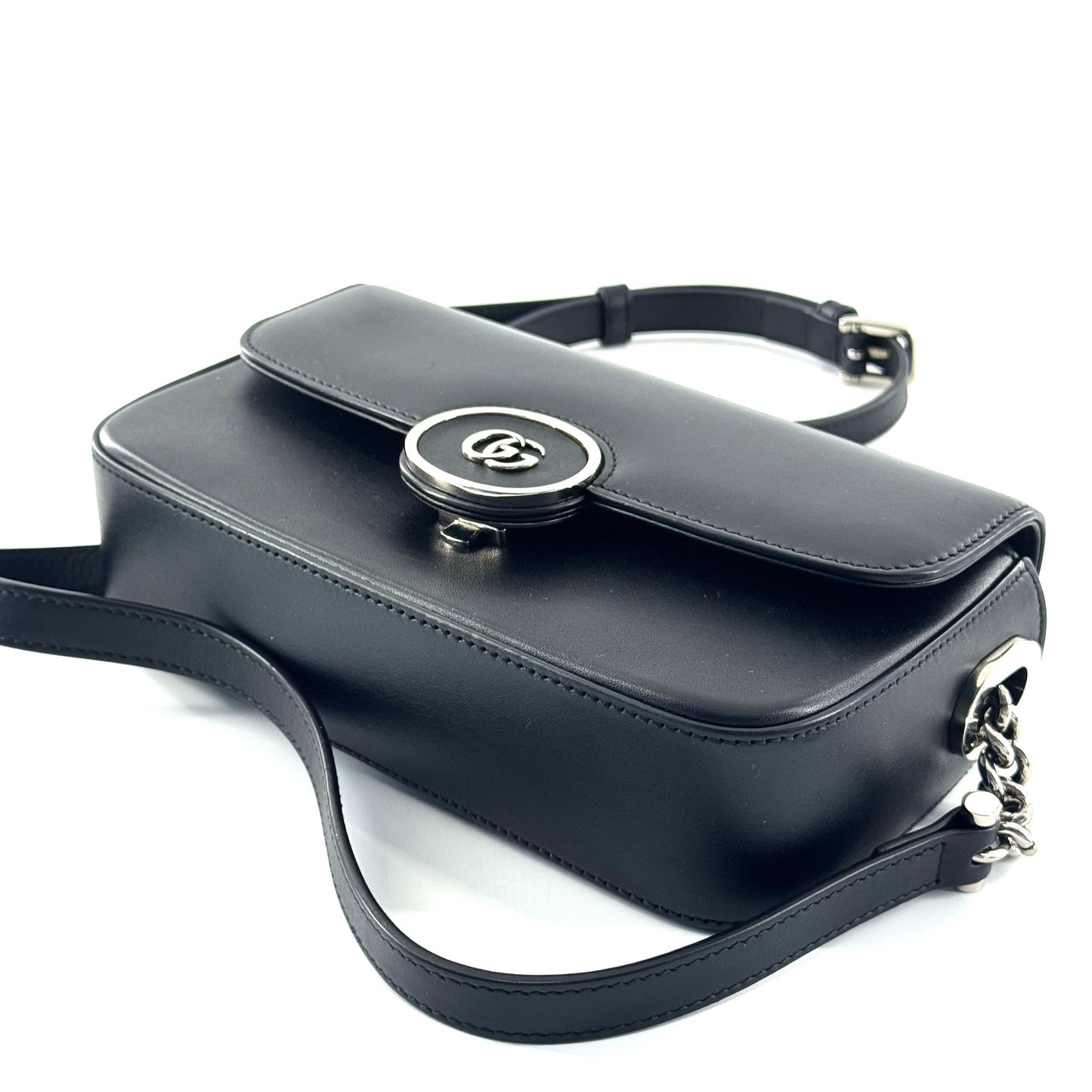 Gucci - Petite Top Handle Crossbody Bag - Leather - Black - (Small)