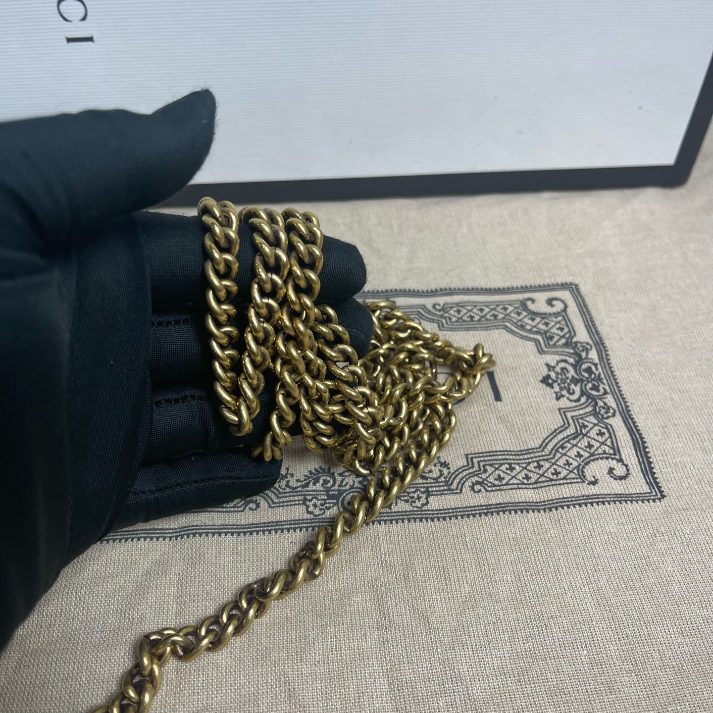 Gucci - Queen Margaret Wallet on Chain - GG Supreme canvas with leather trim - Multicolour - (mini)