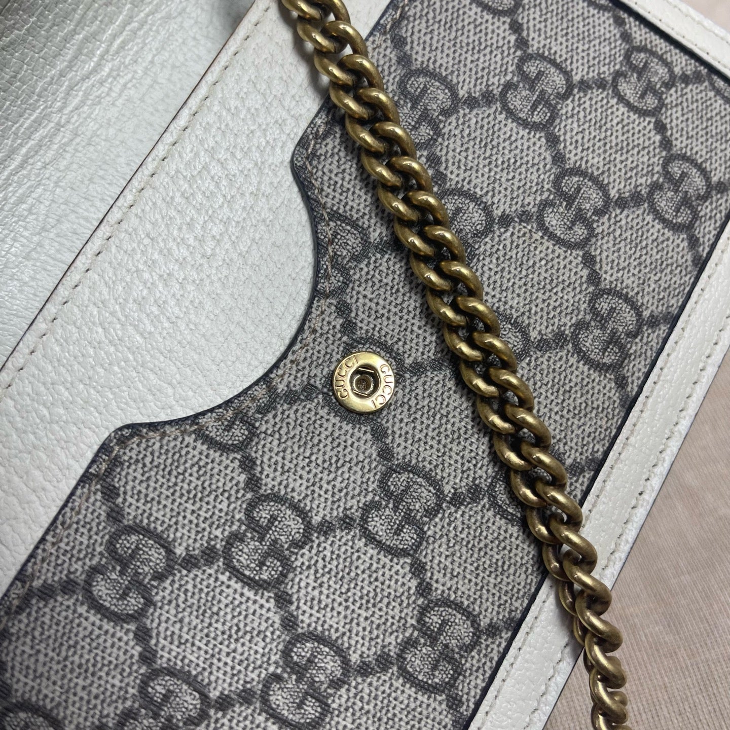 Gucci - Queen Margaret Wallet on Chain - GG Supreme canvas with leather trim - Multicolour - (mini)