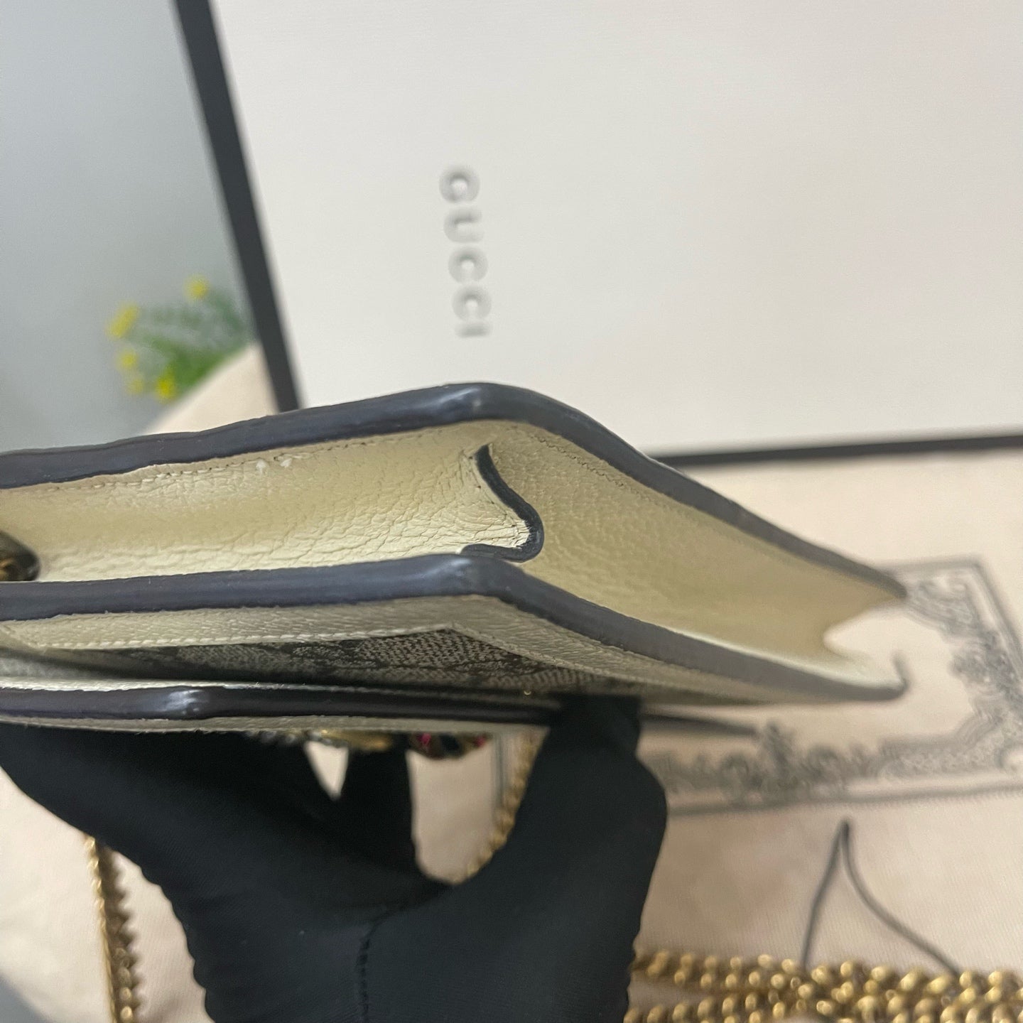 Gucci - Queen Margaret Wallet on Chain - GG Supreme canvas with leather trim - Multicolour - (mini)