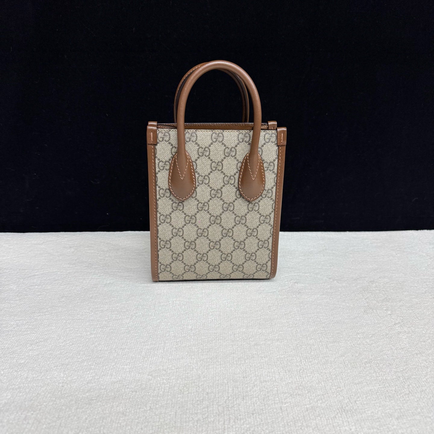 Gucci - Retro Series Mini Tote Bag - GG Monogram Coated Canvas with Leather Trim - Beige - (mini)