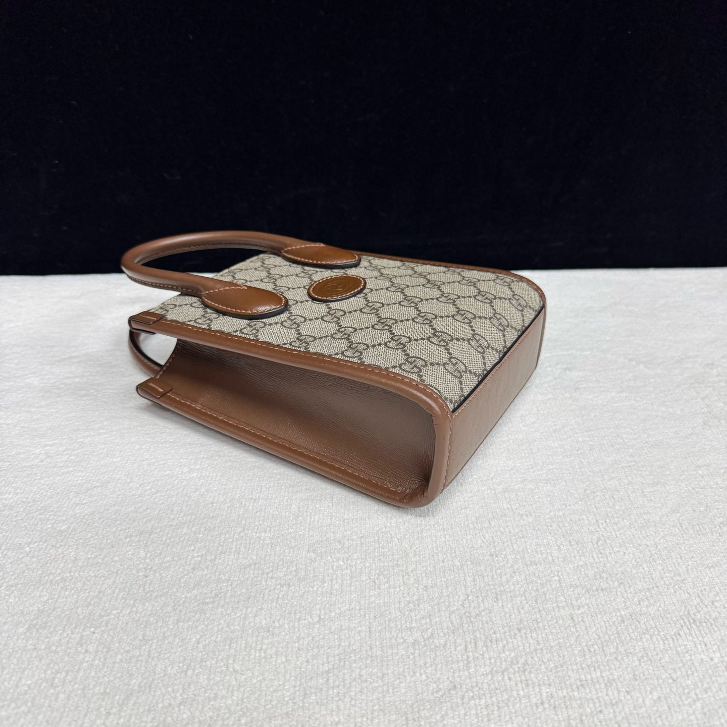 Gucci - Retro Series Mini Tote Bag - GG Monogram Coated Canvas with Leather Trim - Beige - (mini)