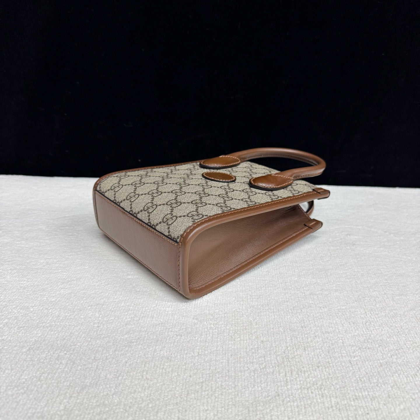 Gucci - Retro Series Mini Tote Bag - GG Monogram Coated Canvas with Leather Trim - Beige - (mini)