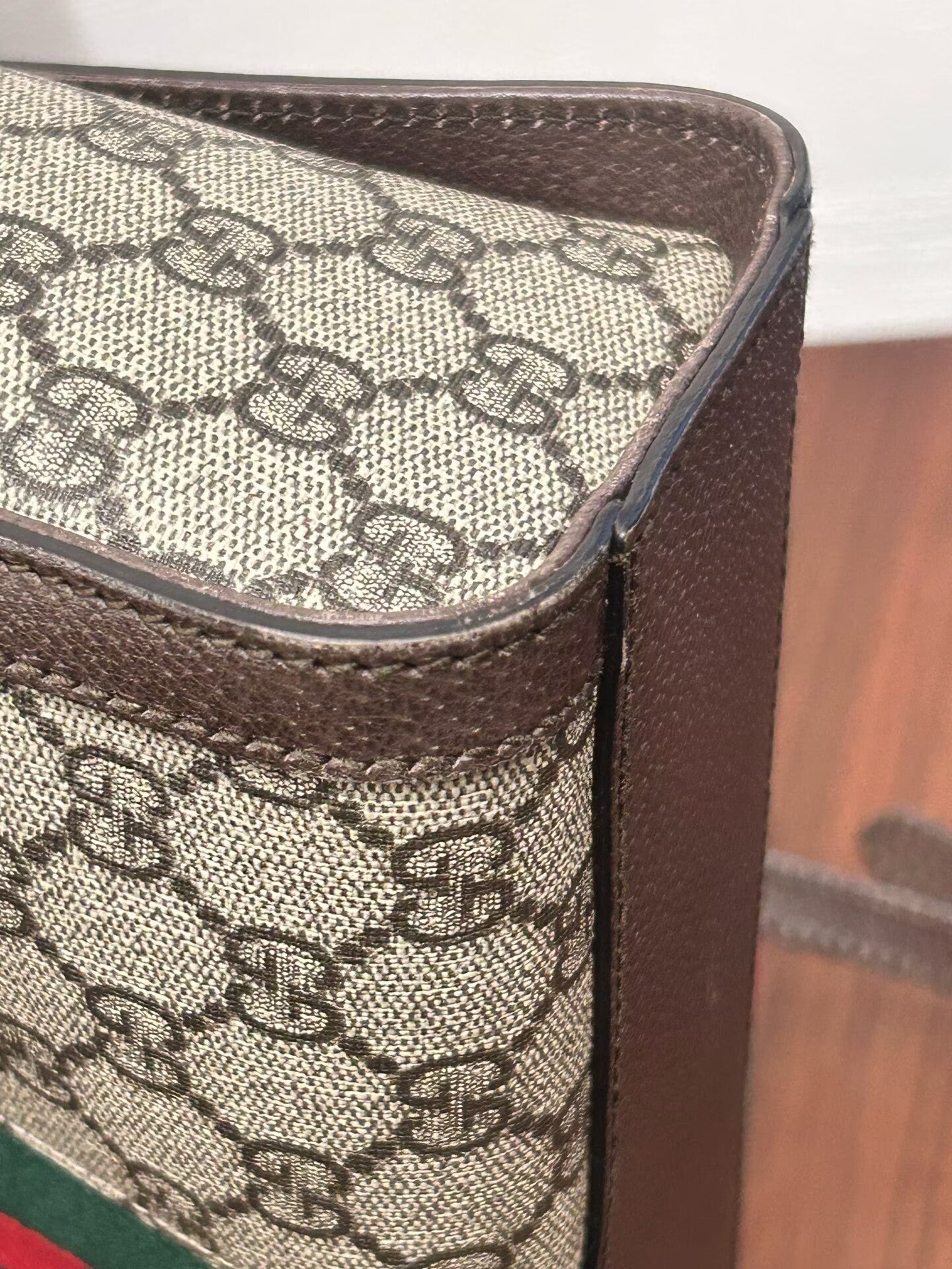 Gucci - Small Tote - GG Supreme canvas with leather trim - Beige/Brown GG Supreme with Red/Green Web - (Small)