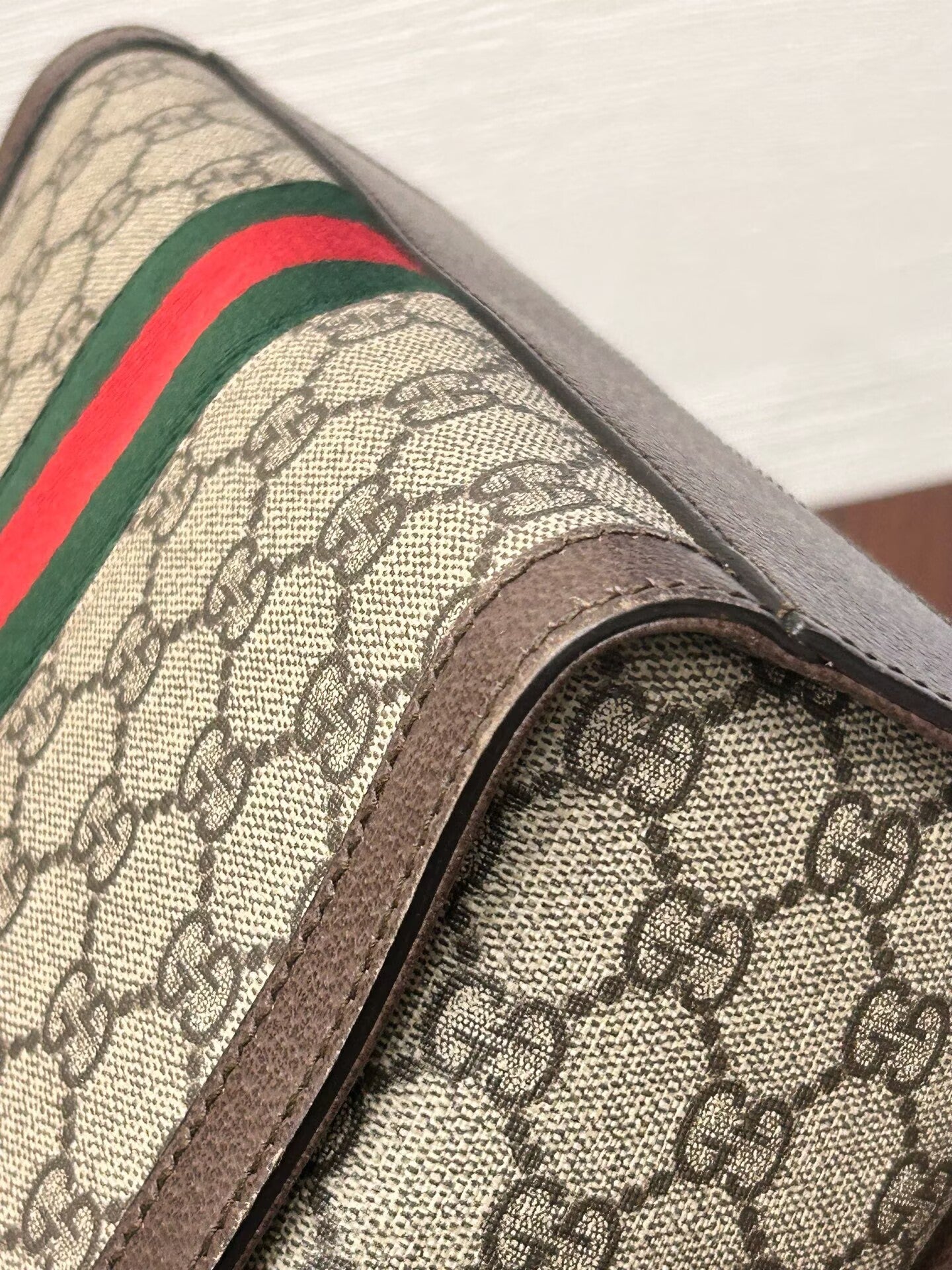 Gucci - Small Tote - GG Supreme canvas with leather trim - Beige/Brown GG Supreme with Red/Green Web - (Small)