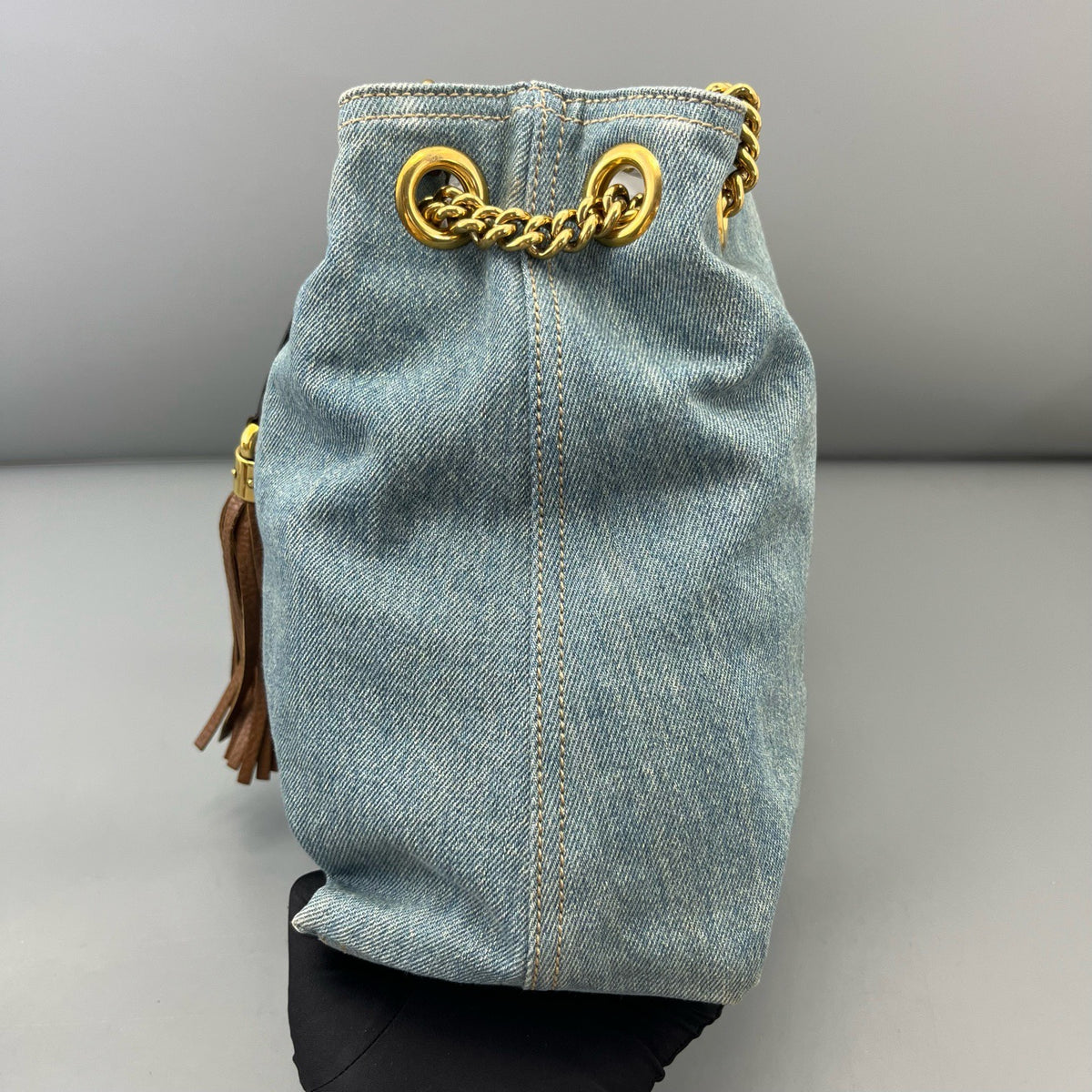 Gucci - Soho Tassel Tote - Denim - Jeans - Blue - (medium)