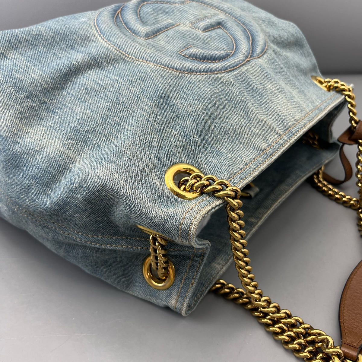 Gucci - Soho Tassel Tote - Denim - Jeans - Blue - (medium)