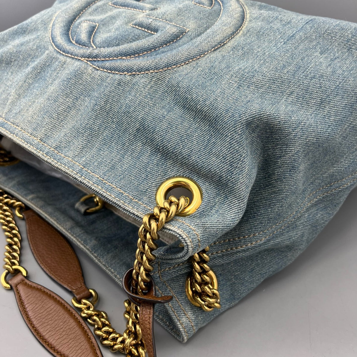 Gucci - Soho Tassel Tote - Denim - Jeans - Blue - (medium)