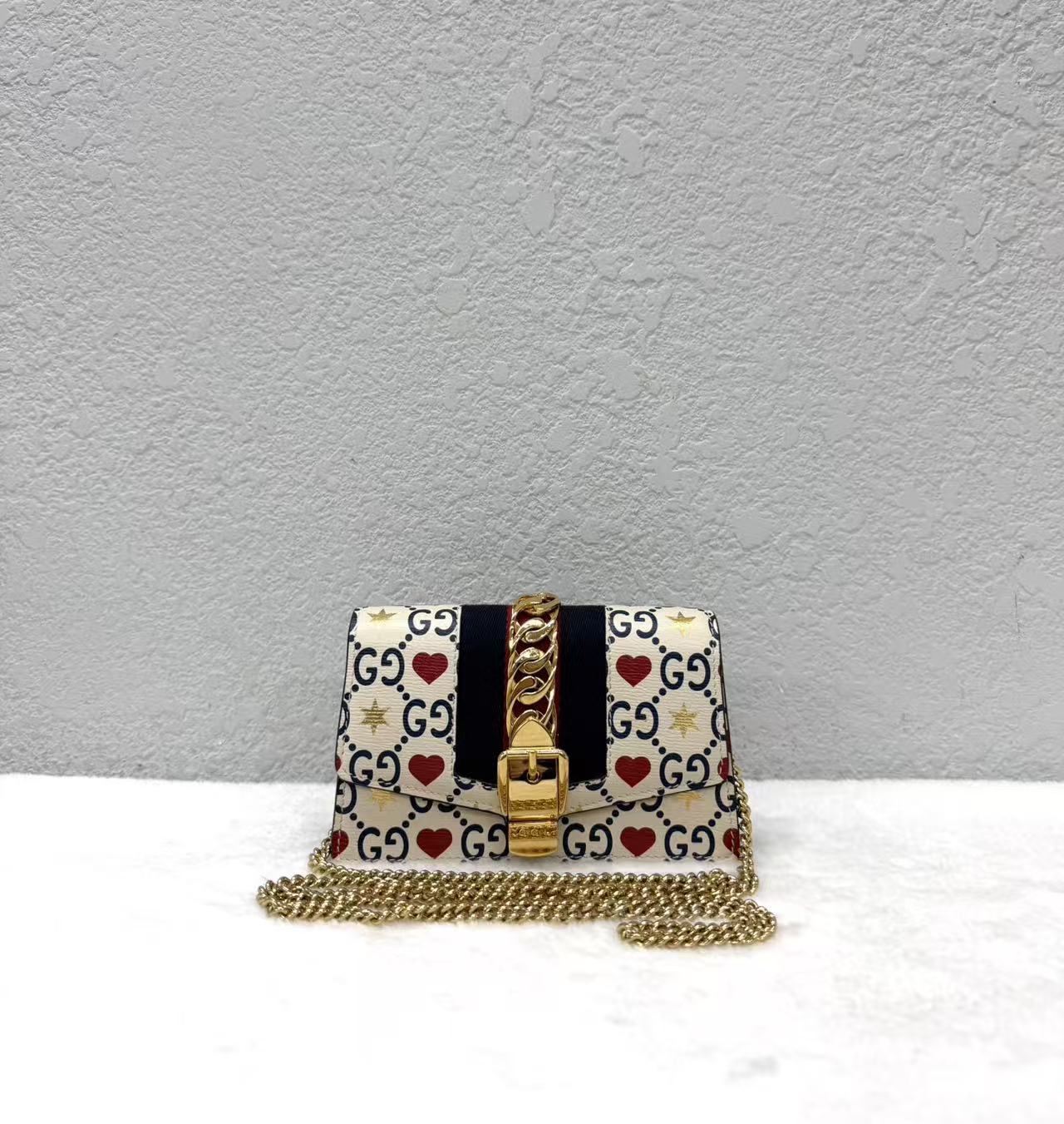 Gucci - Sylvie Mini Qixi Limited Edition - GG Supreme canvas with leather trim - Multicolour (Cream, Navy, Red, Gold) - (mini)