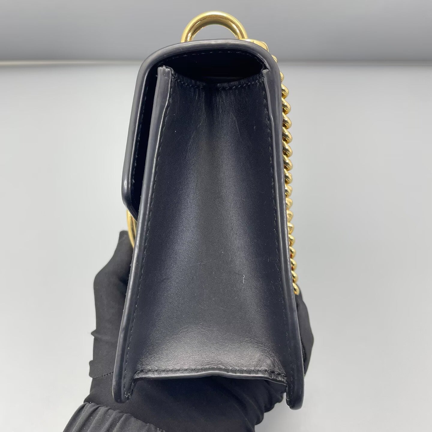 Gucci - Sylvie Small - Smooth leather with canvas Web stripe - Black with green and red Web detail - (small)