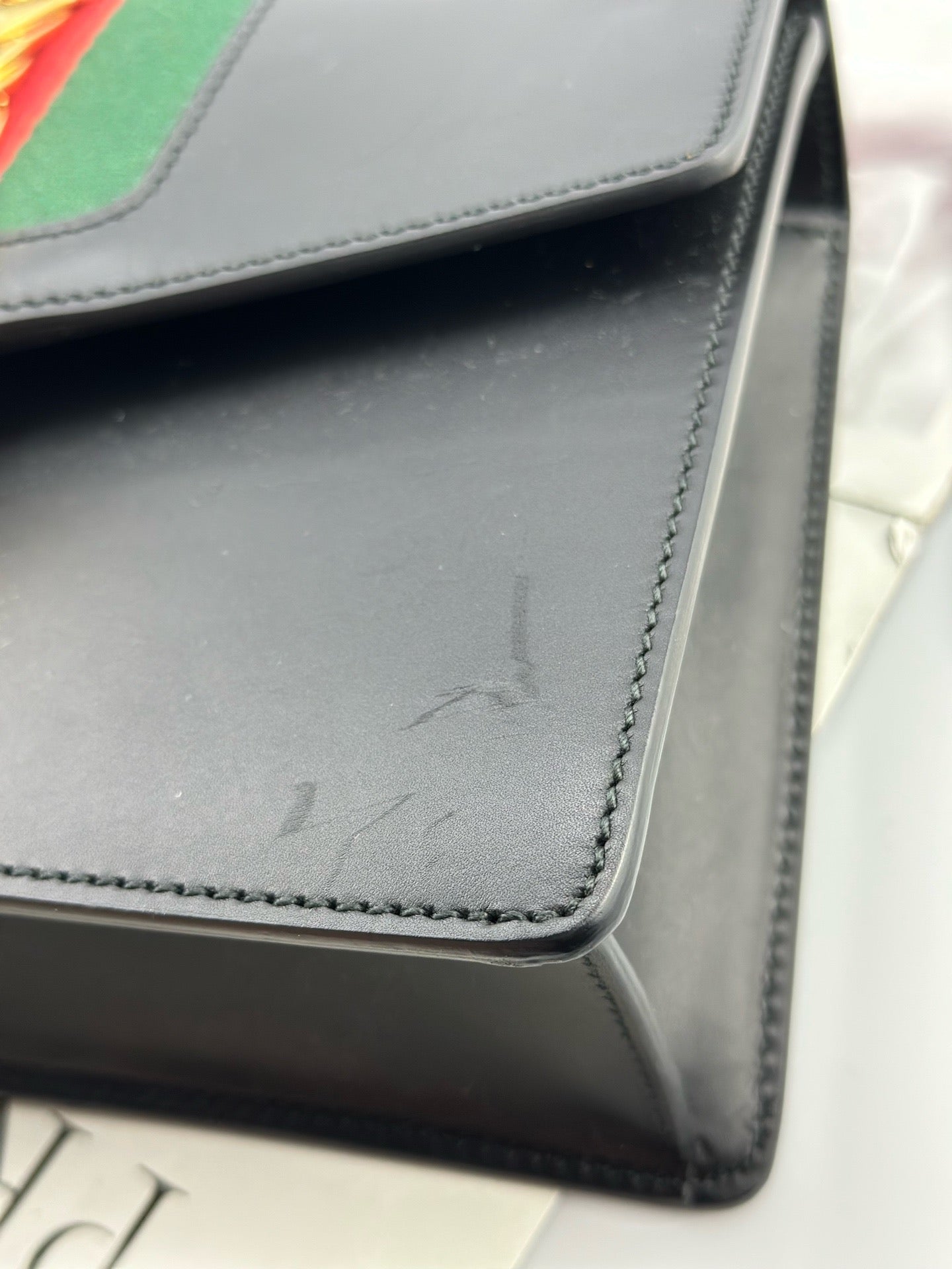 Gucci - Sylvie - Smooth leather - Black with Web stripe - (Small)
