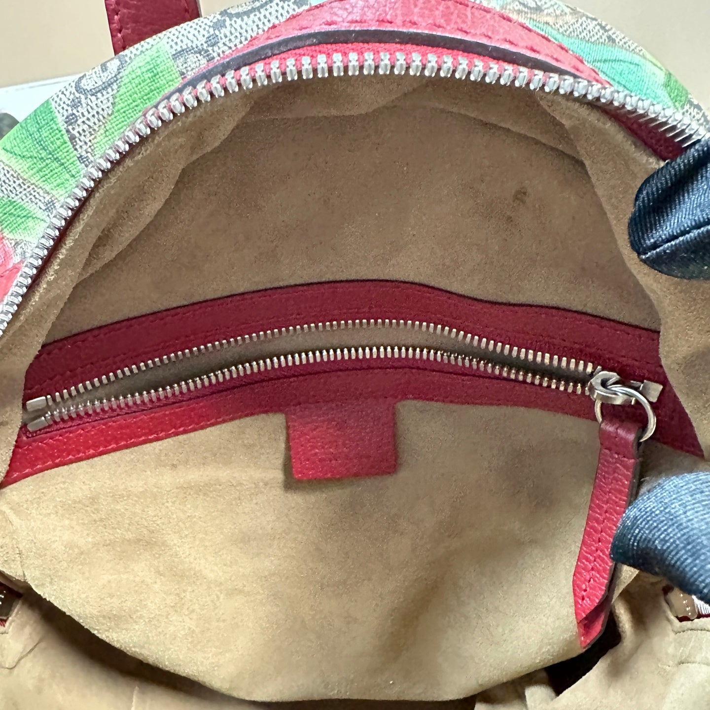 Gucci - Tian Series Floral Backpack - GG Supreme Canvas with Leather trim - Beige, Red and Multicolour - (small)