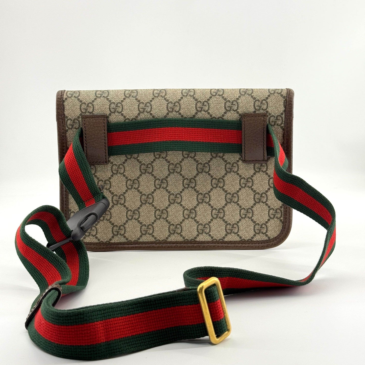 Gucci - Tiger Head Belt Bag - GG Supreme canvas with leather trim - Beige and Brown with Red and Green Web - (small)