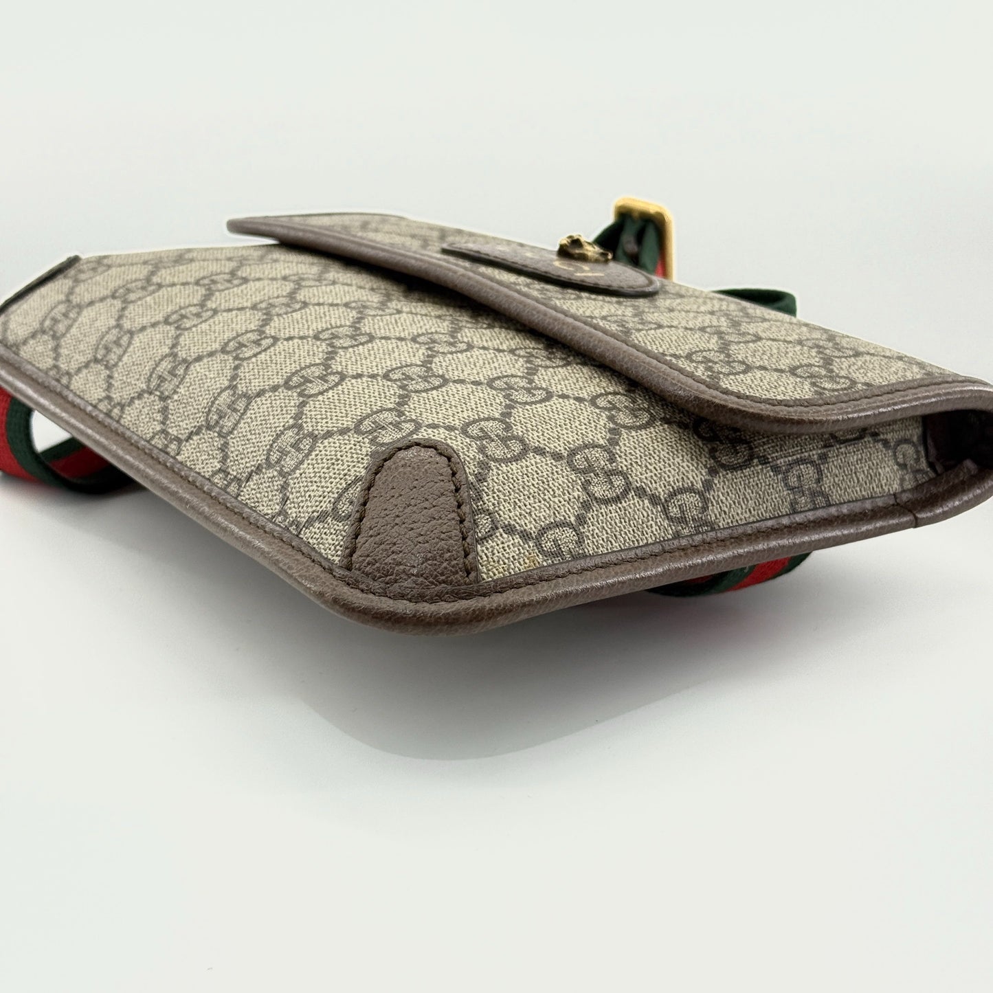 Gucci - Tiger Head Belt Bag - GG Supreme canvas with leather trim - Beige and Brown with Red and Green Web - (small)