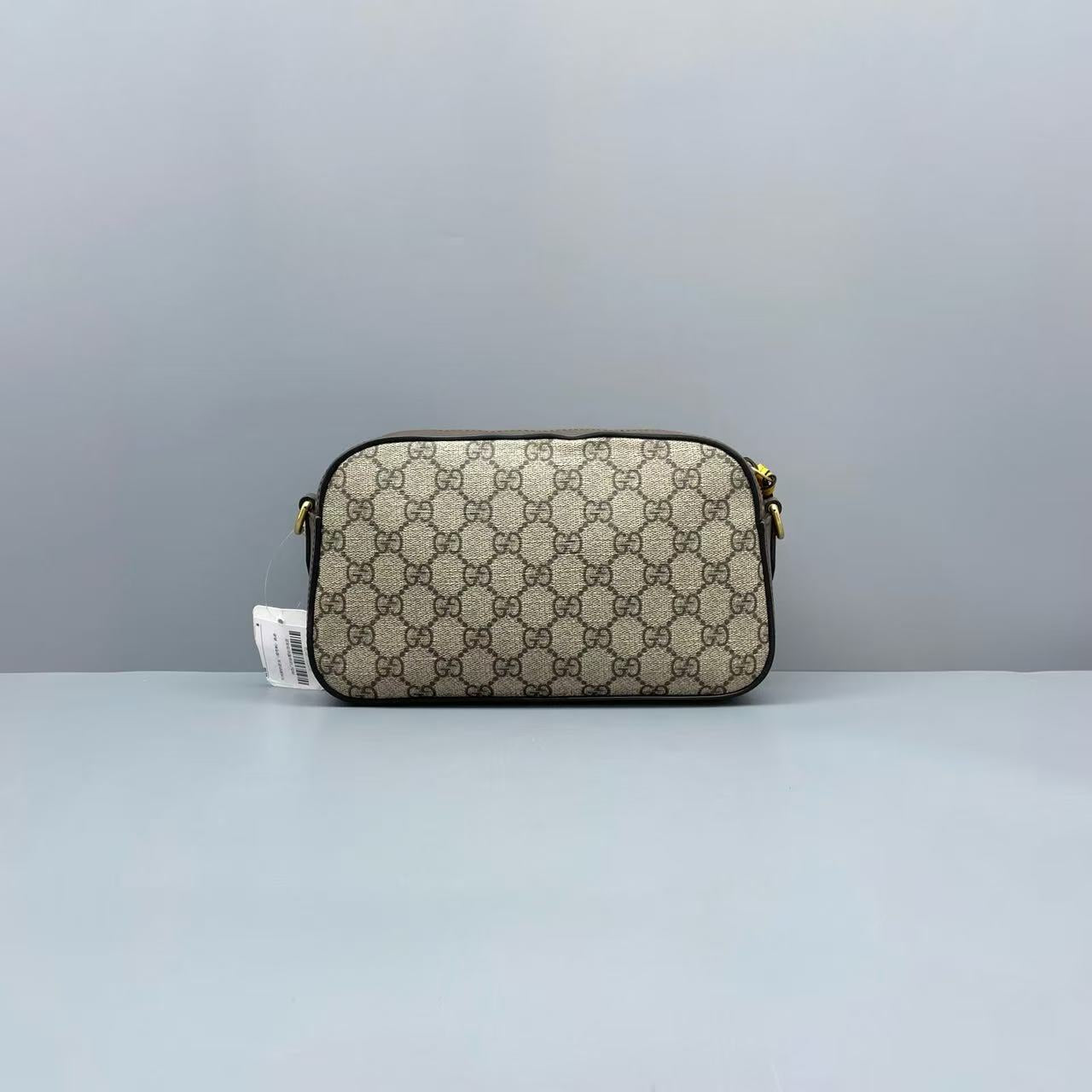 Gucci - Tiger Head Camera Bag - GG Supreme canvas with leather trim - Beige and Brown with Yellow Accents - (small)