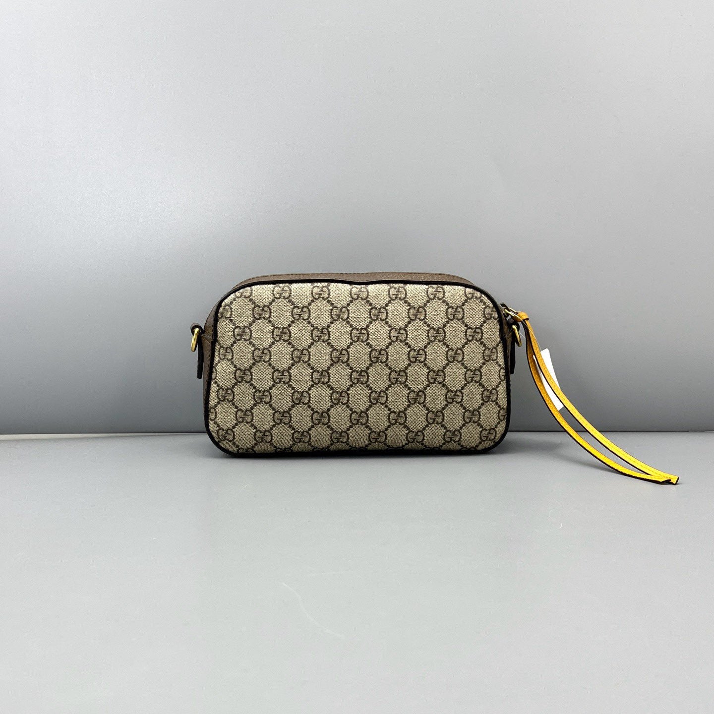 Gucci - Tiger Head Camera Bag - GG Supreme canvas with leather trim - Ebony (Brown) with multicolour strap - (Small)