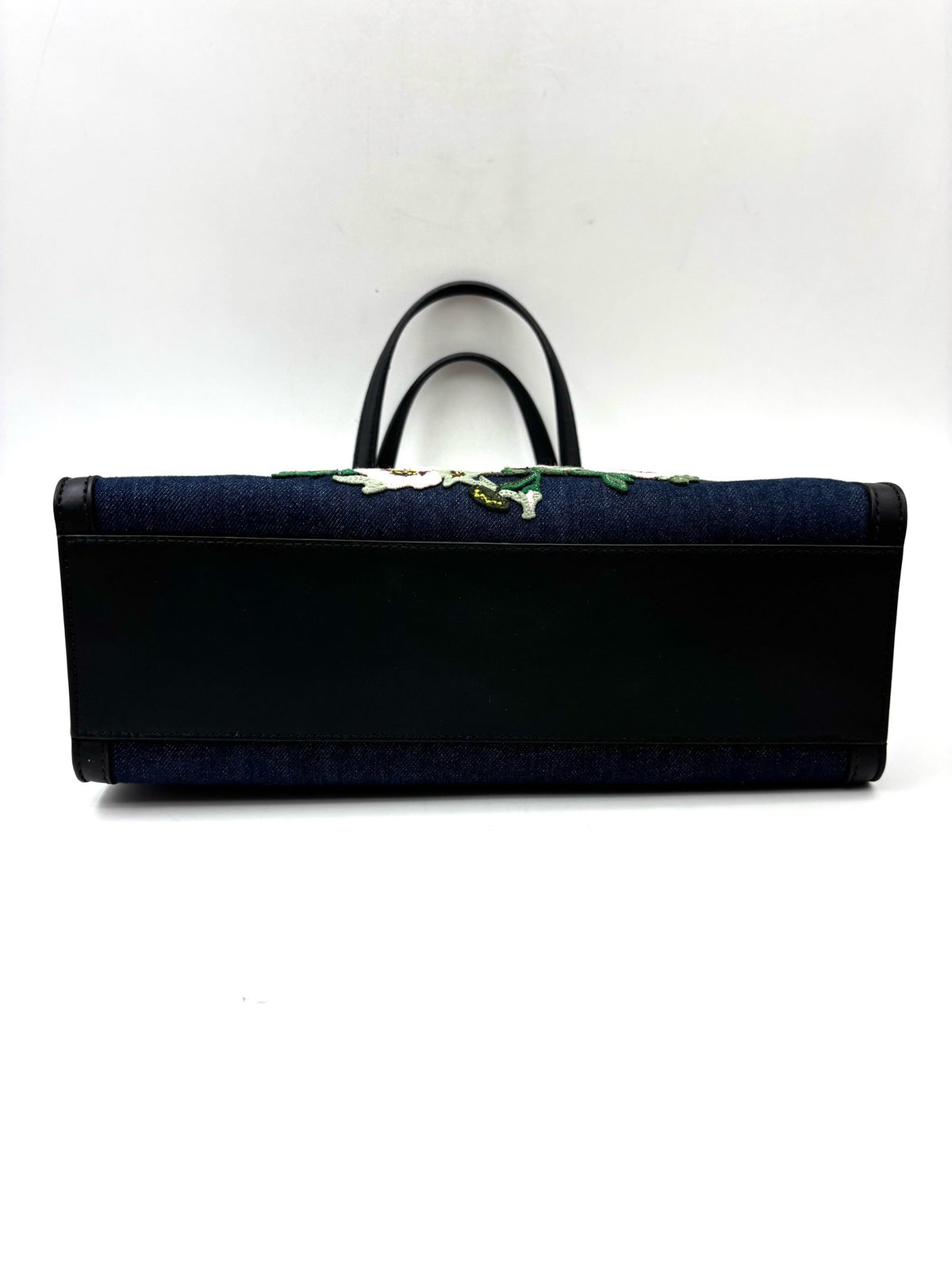 Gucci - Tiger Head Floral Embroidery Denim Tote Bag - Denim - Jeans - Blue - (medium)