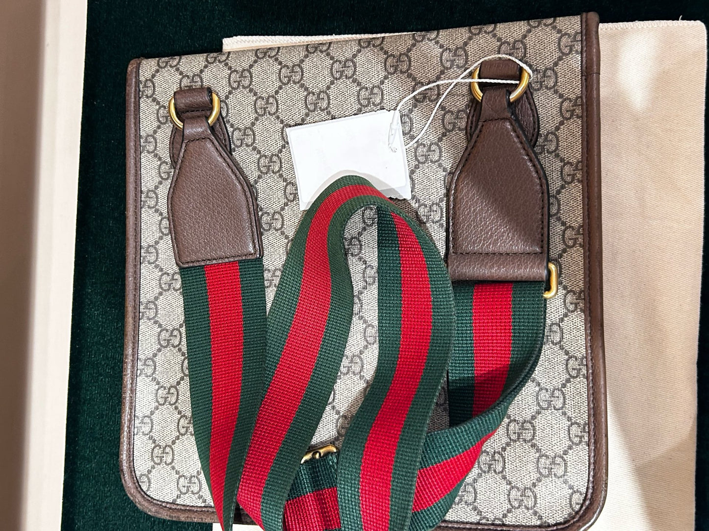 Gucci - Tiger Head Messenger Bag - Coated canvas with leather trim - Beige and Brown - (Medium)