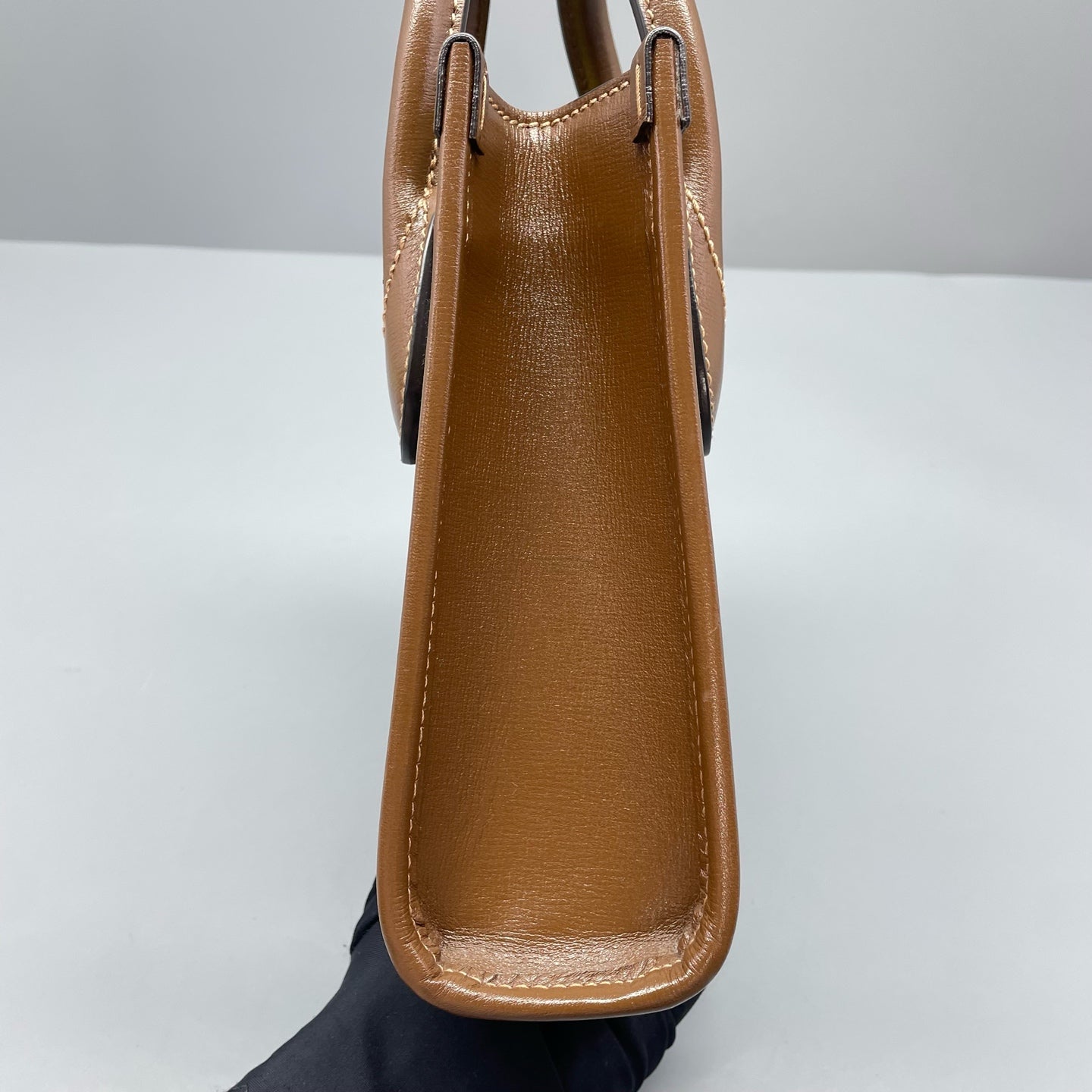 Gucci - Vertical Tote Bag - GG Supreme canvas with leather trim - Beige and Brown - (mini)