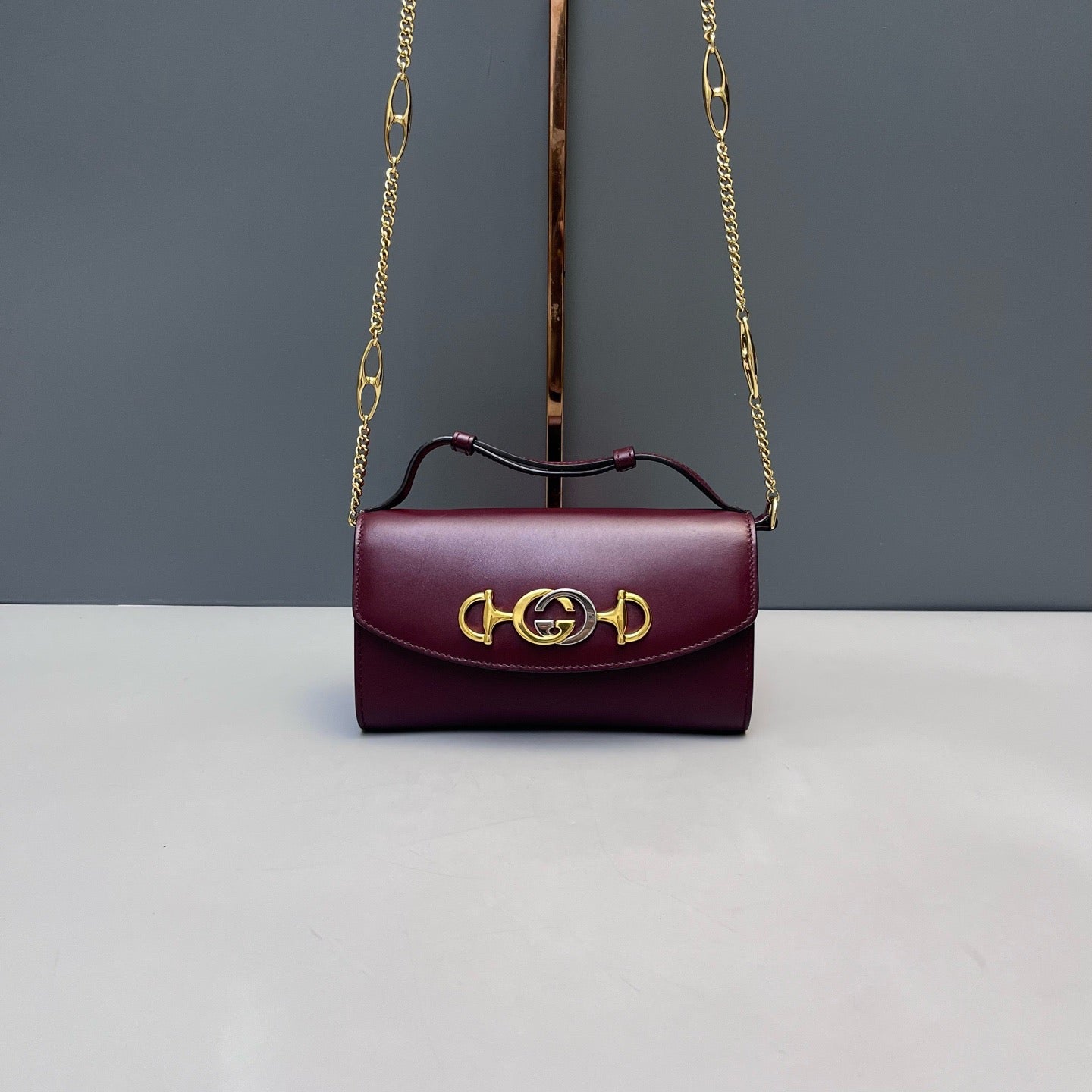 Gucci - Zumi Wallet on Chain - Smooth leather - Burgundy - (mini)
