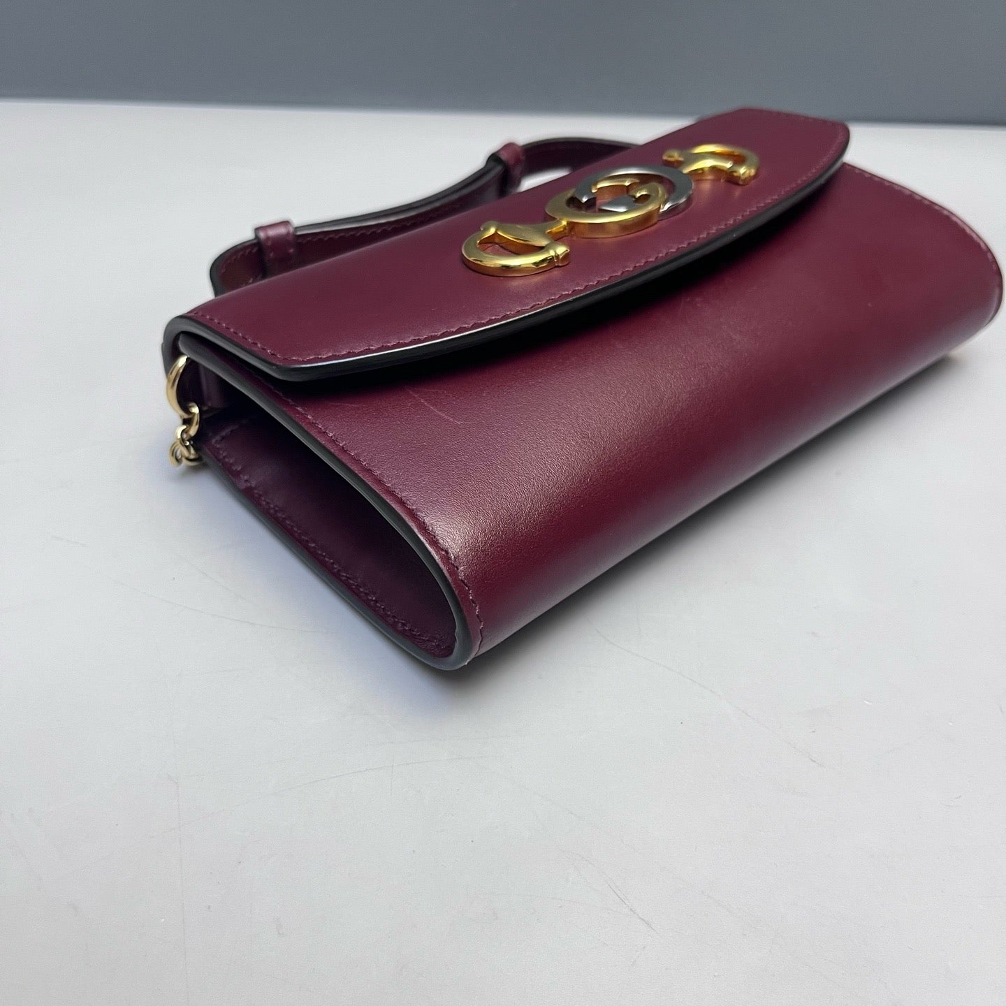 Gucci - Zumi Wallet on Chain - Smooth leather - Burgundy - (mini)