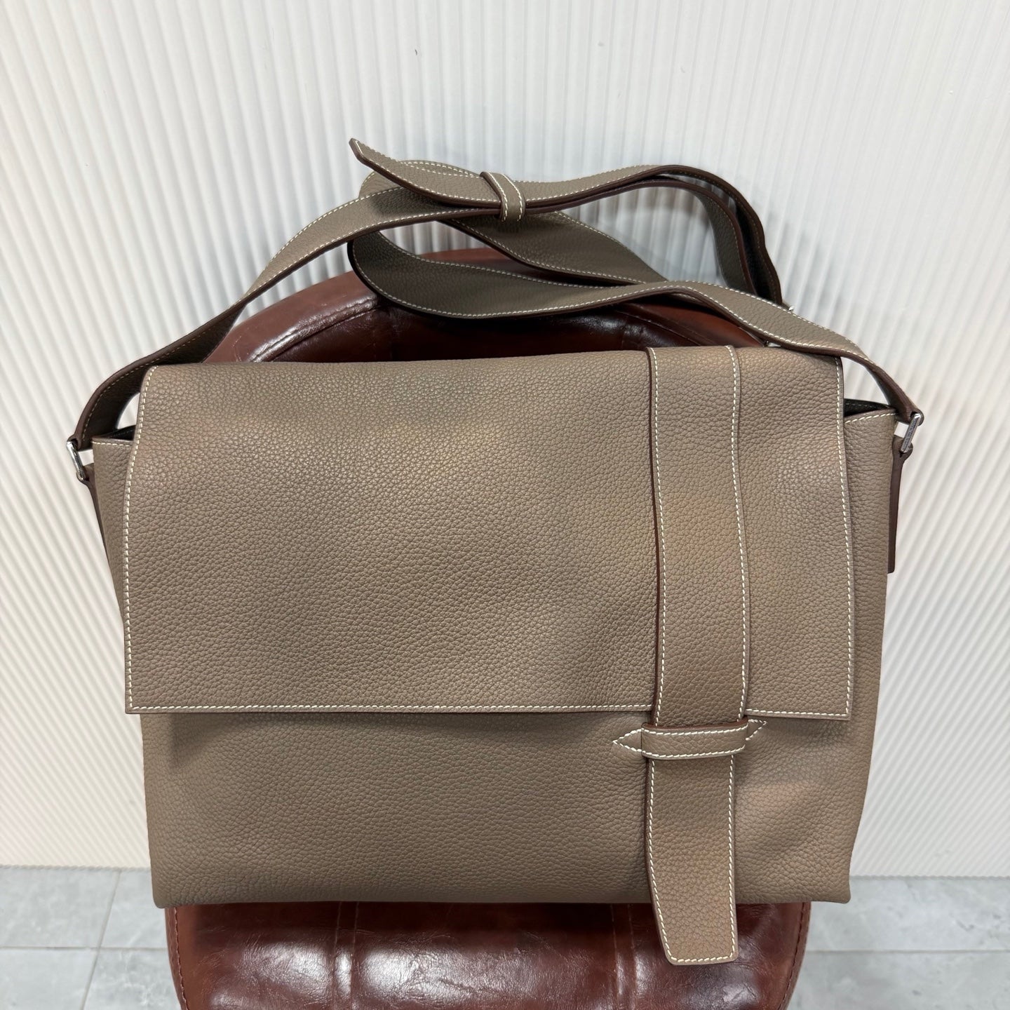 Hermes - Alfred 35 - Leather - Grey - (large)