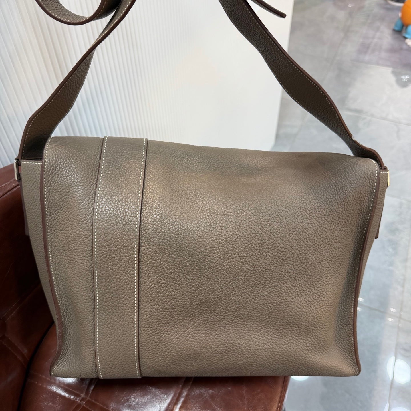 Hermes - Alfred 35 - Leather - Grey - (large)
