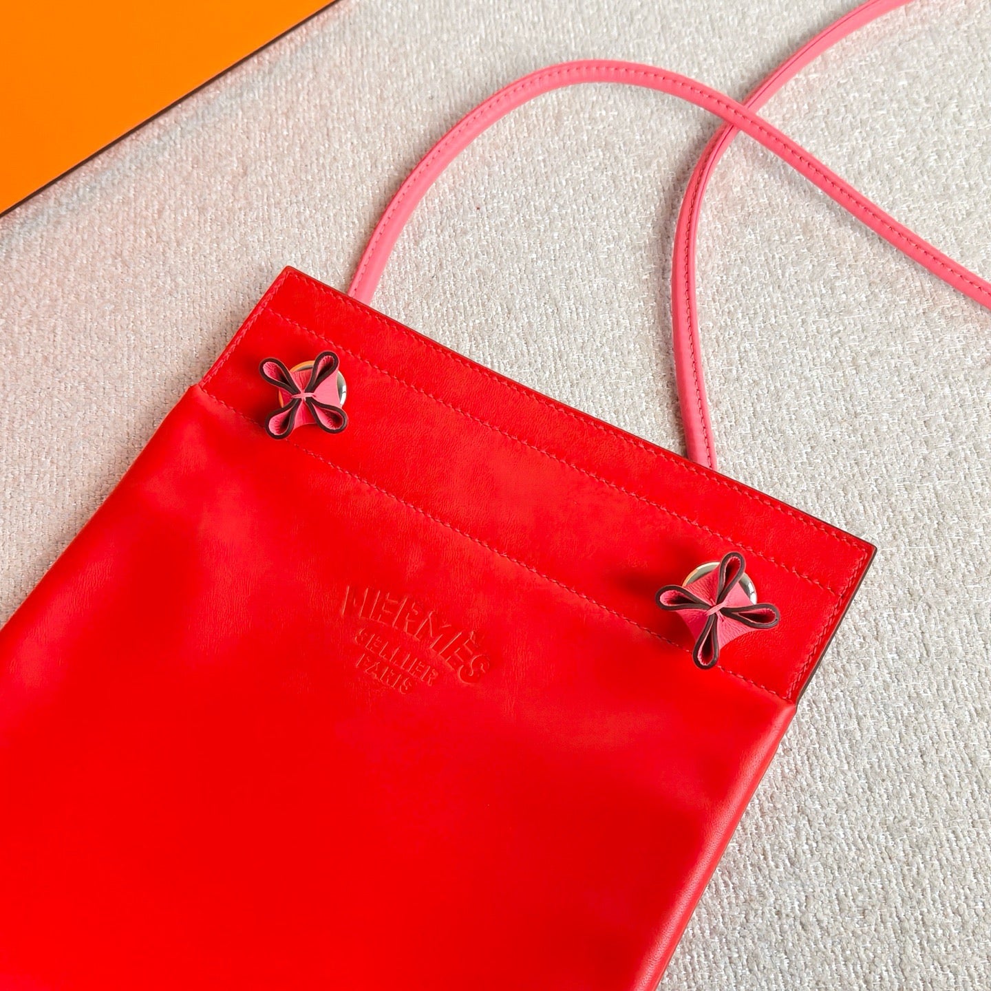 Hermès - Aline Mini - Swift leather - Red with Pink strap - (mini)