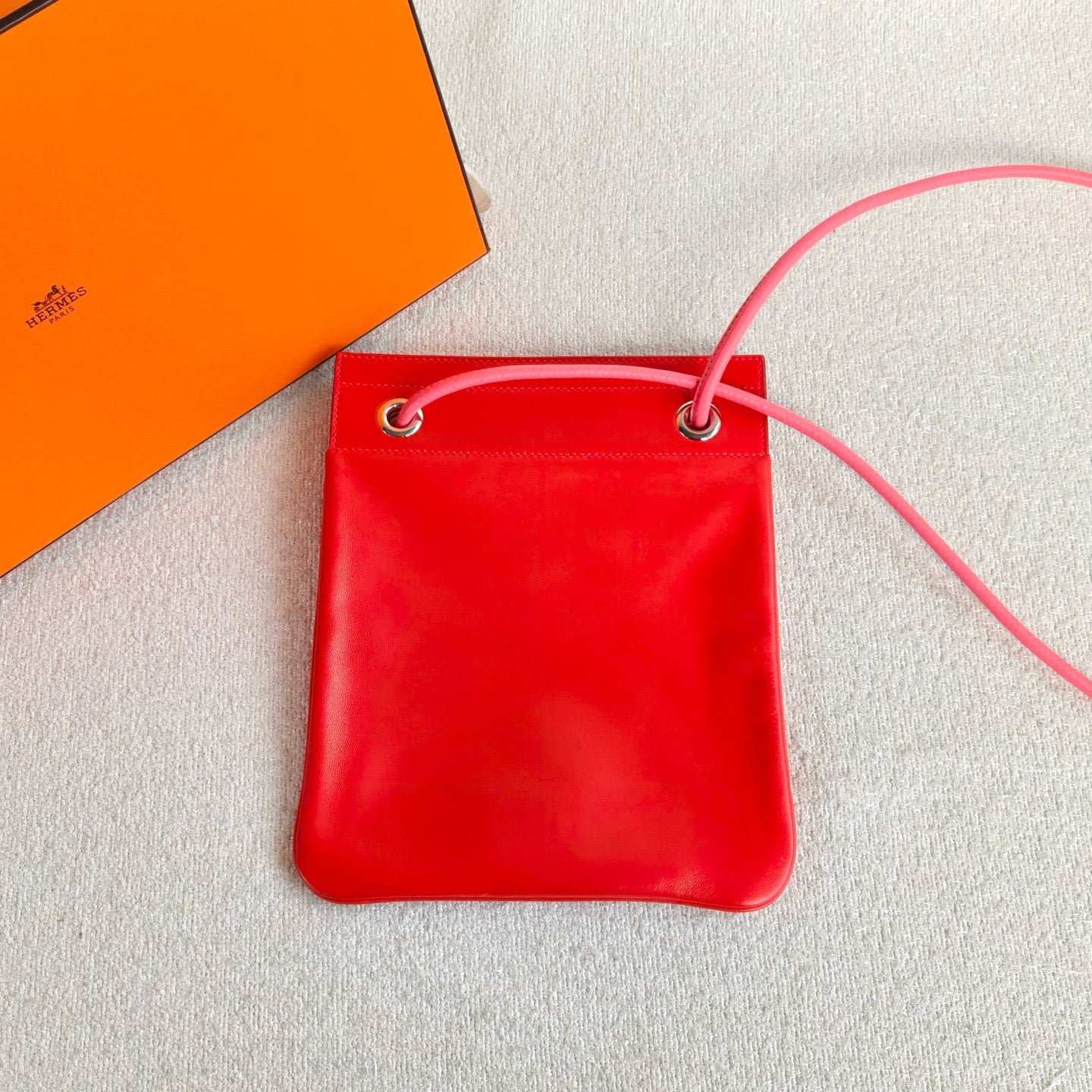 Hermès - Aline Mini - Swift leather - Red with Pink strap - (mini)