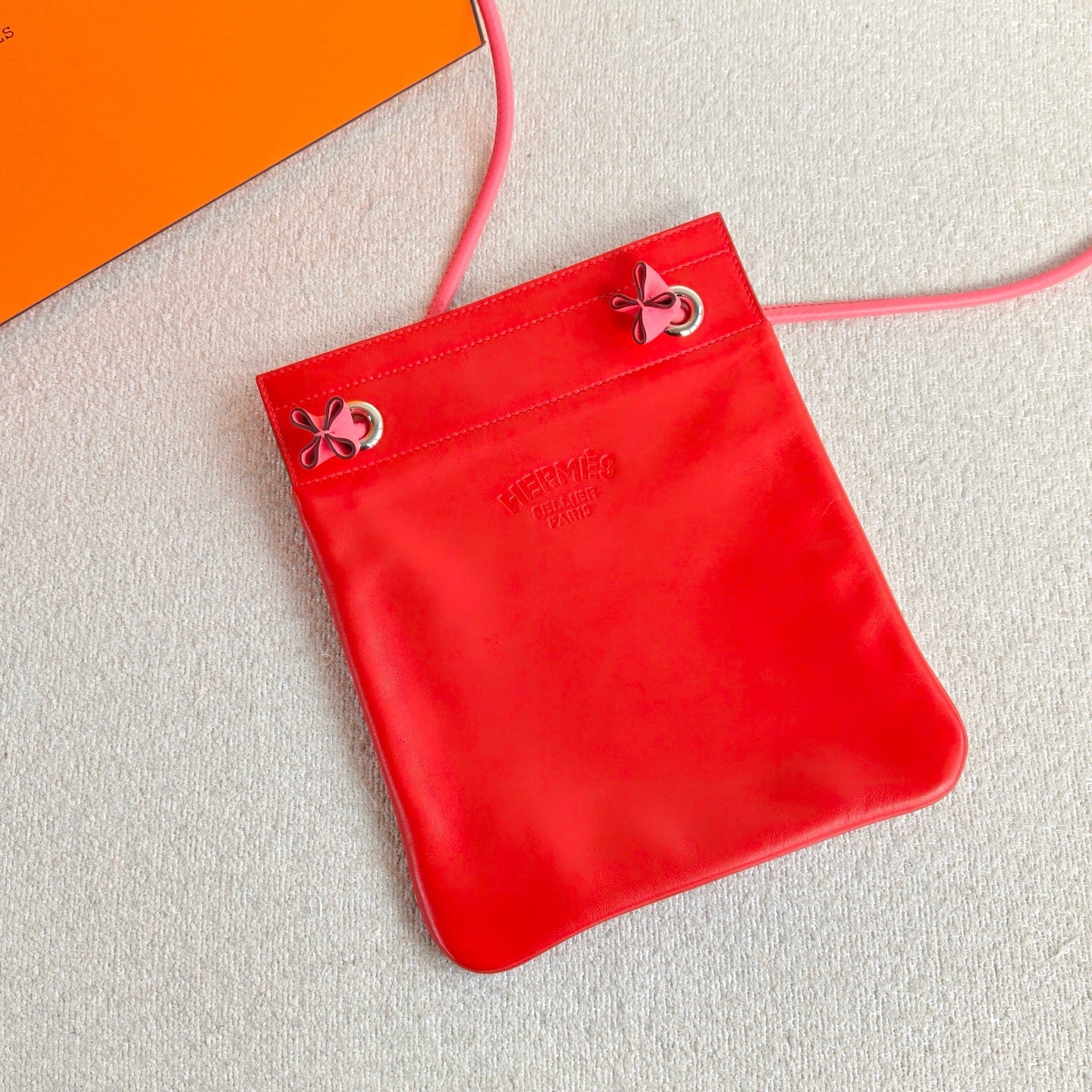 Hermès - Aline Mini - Swift leather - Red with Pink strap - (mini)