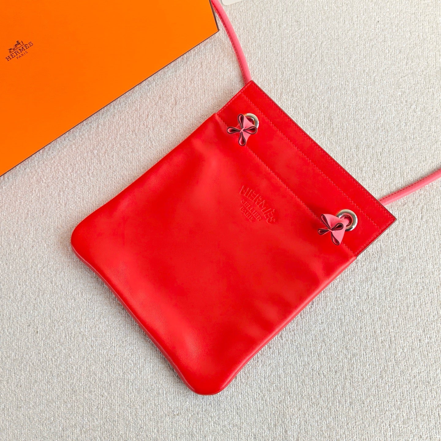 Hermès - Aline Mini - Swift leather - Red with Pink strap - (mini)