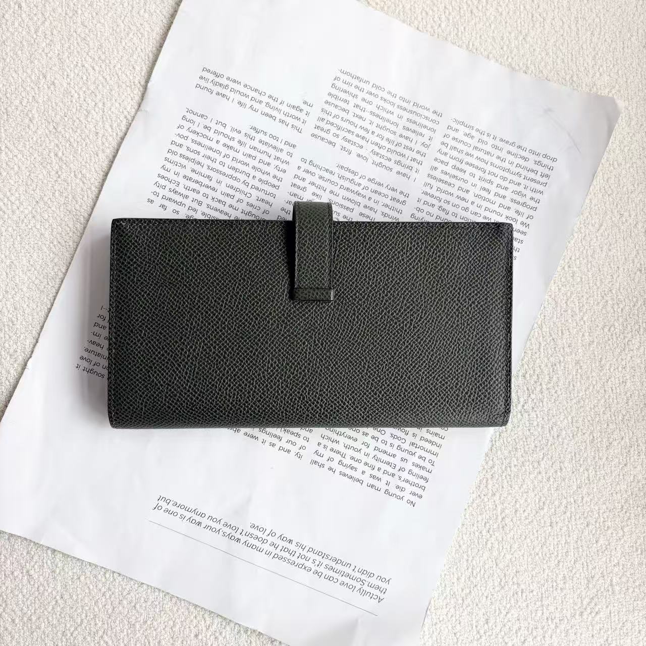 Hermès - Bearn - Epsom leather - Deep Green with Gold-Tone Hardware