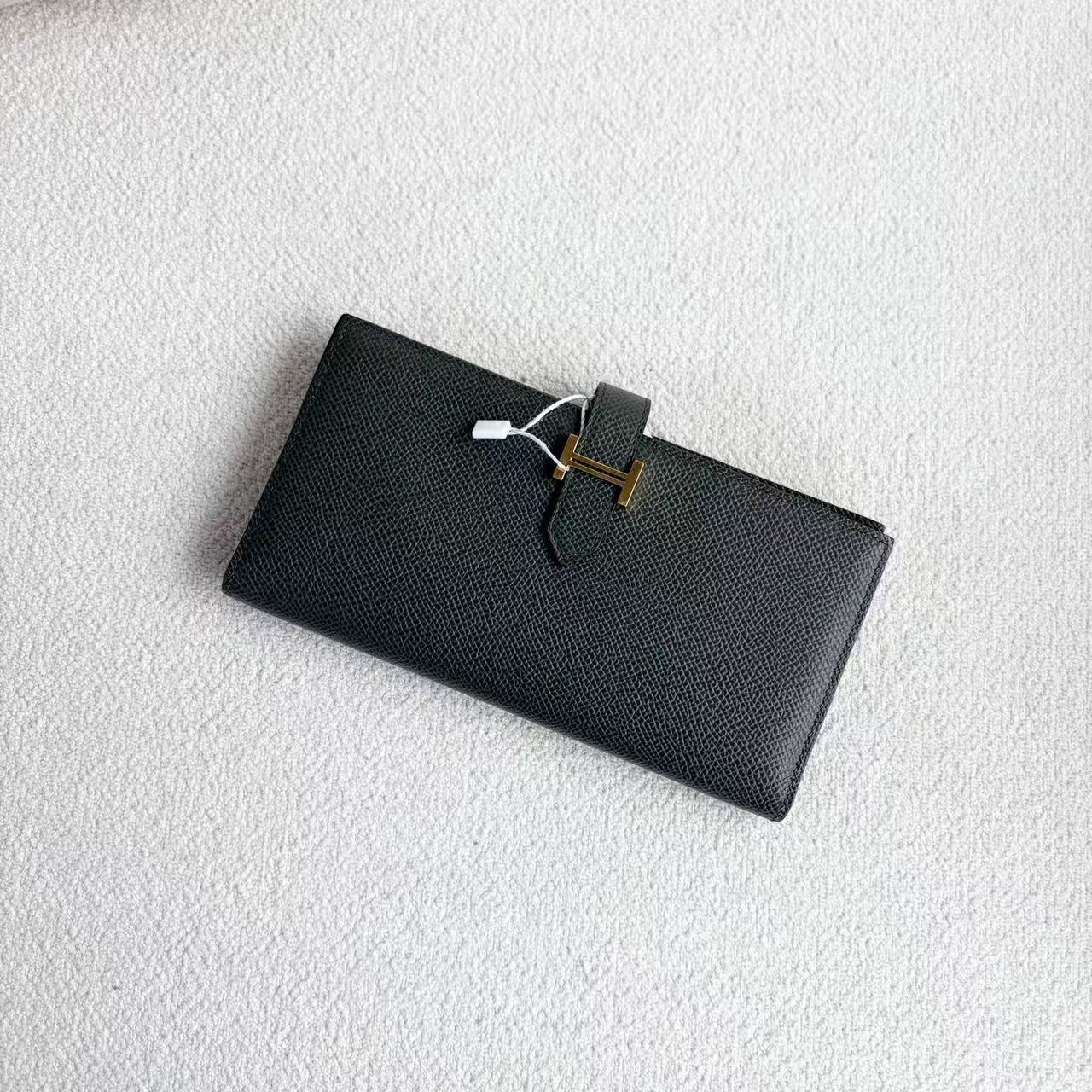 Hermès - Bearn - Epsom leather - Deep Green with Gold-Tone Hardware