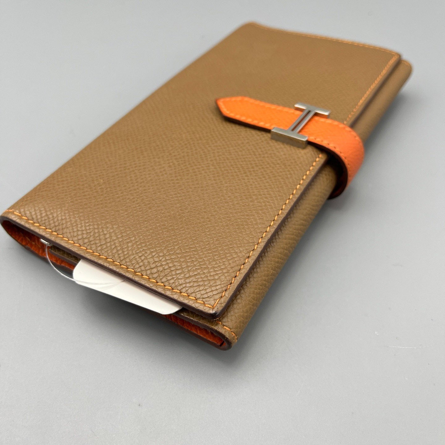 Hermès - Bearn - Grained leather - Gold Brown with Orange Interior and Accent - (Standard)