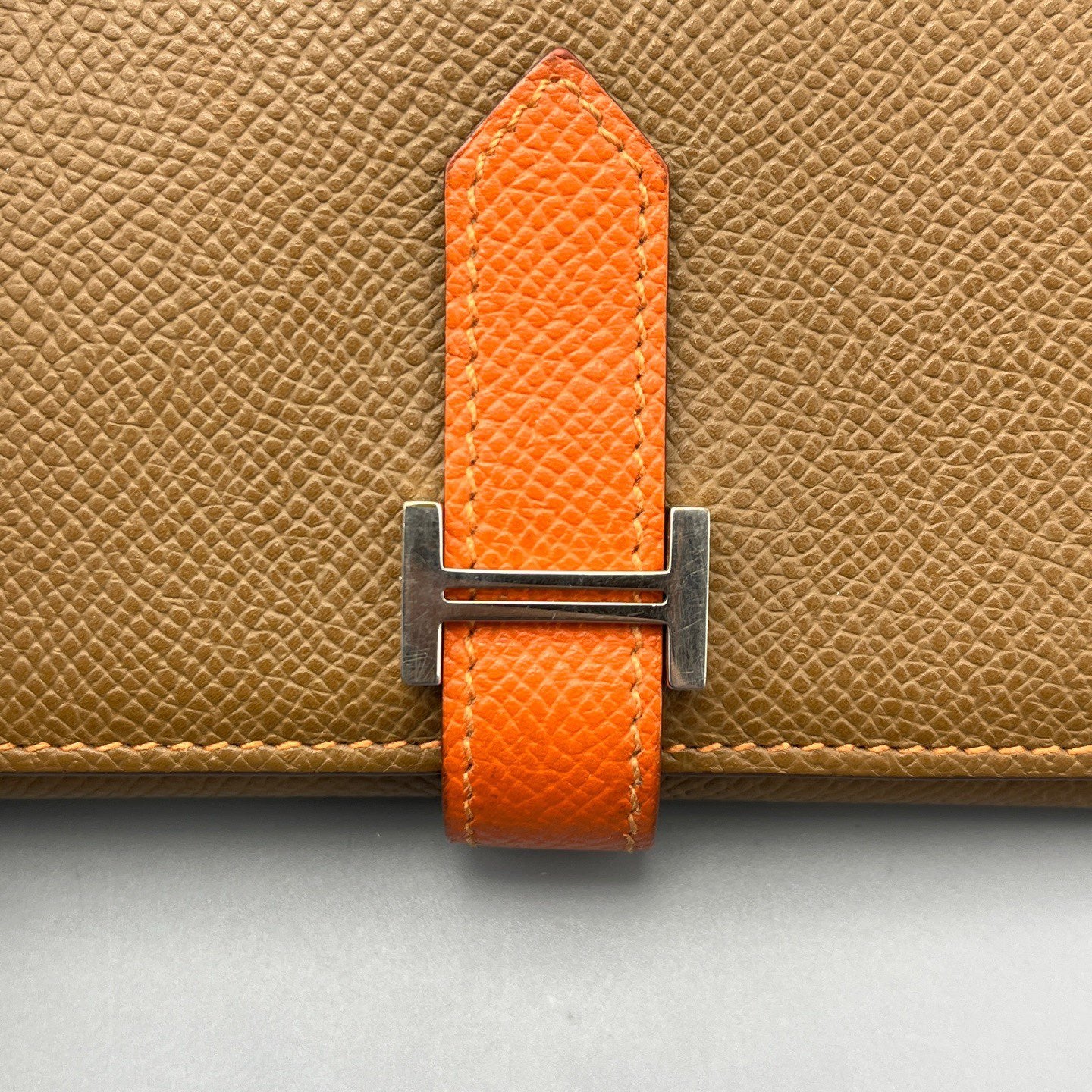 Hermès - Bearn - Grained leather - Gold Brown with Orange Interior and Accent - (Standard)