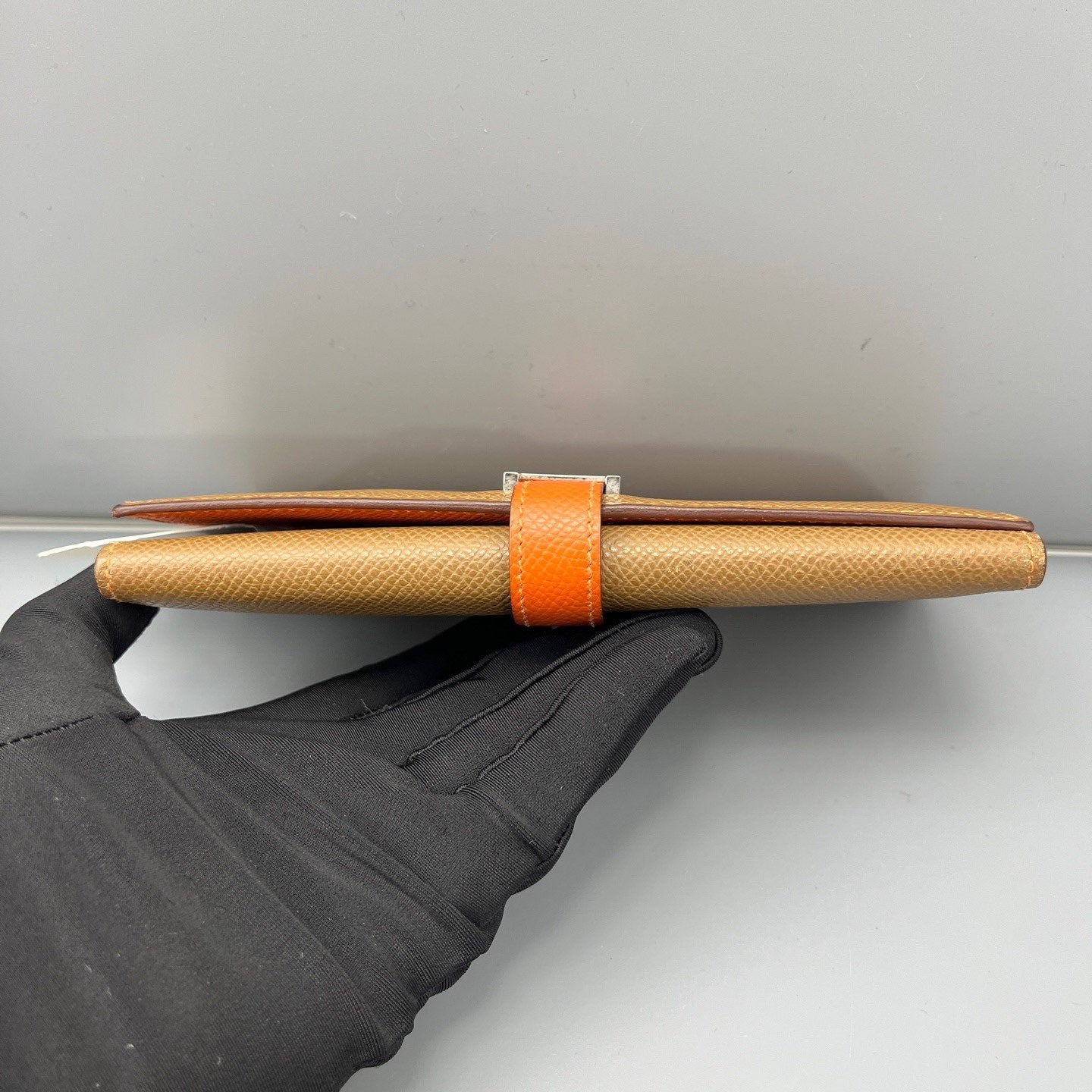Hermès - Bearn - Grained leather - Gold Brown with Orange Interior and Accent - (Standard)