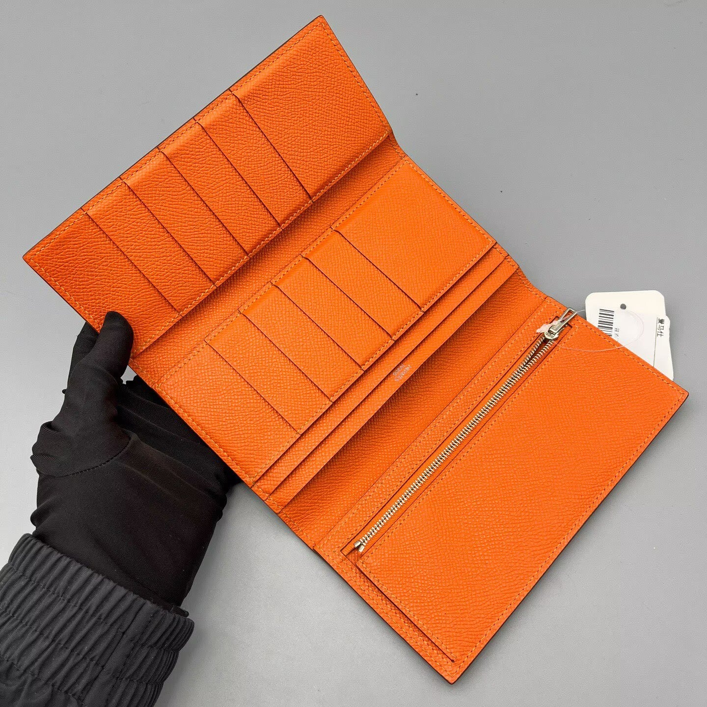Hermès - Bearn - Grained leather - Gold Brown with Orange Interior and Accent - (Standard)