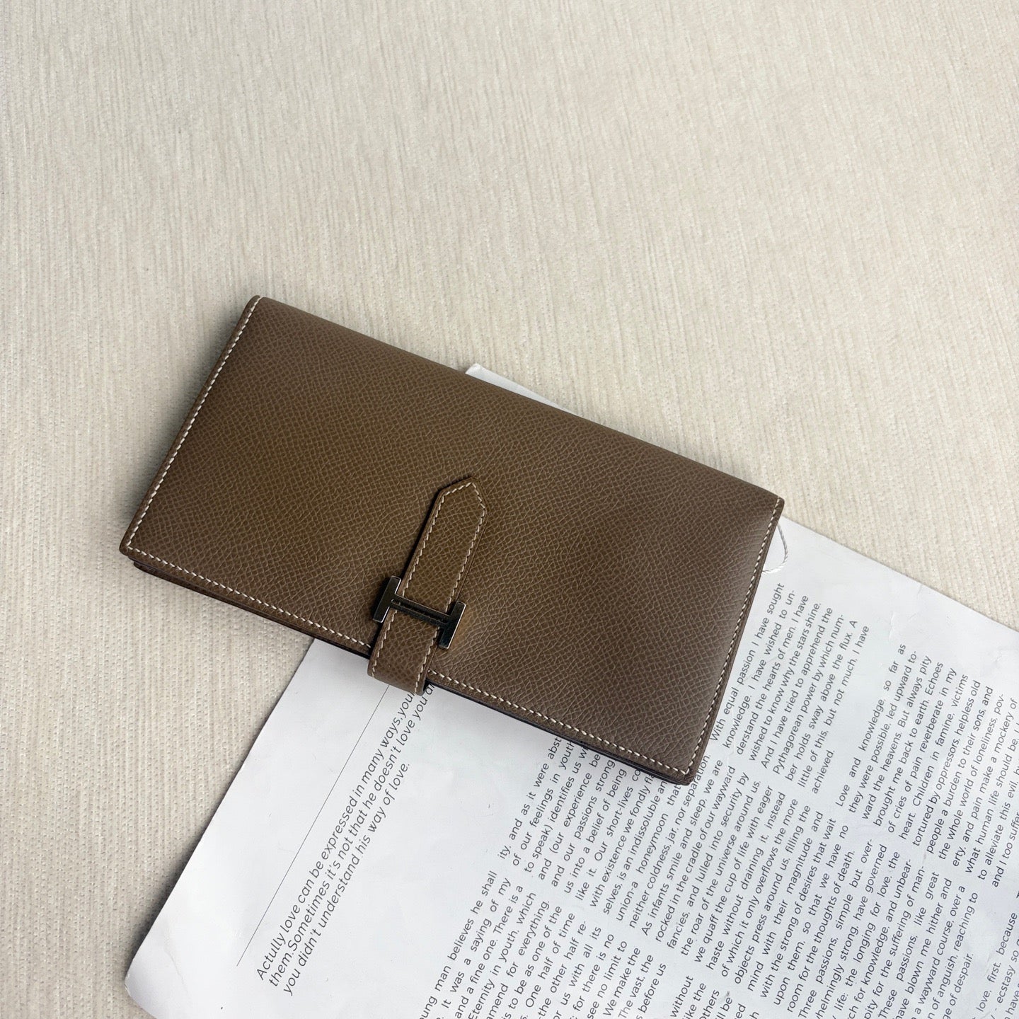 Hermès - Bearn - Leather - Grey