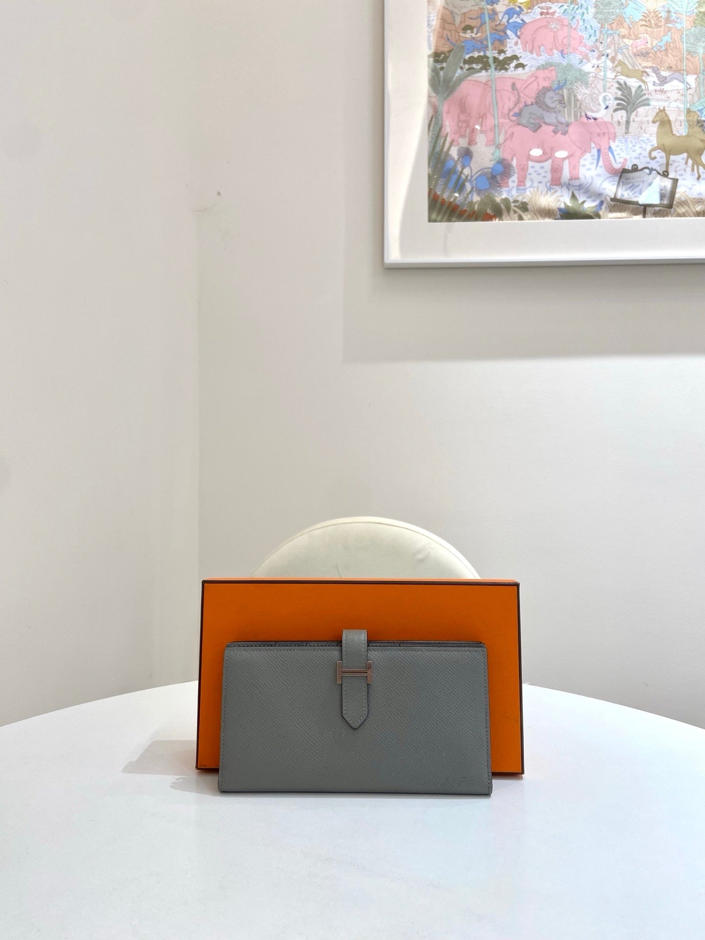 Hermes - Bearn - Leather - Grey - (Large)